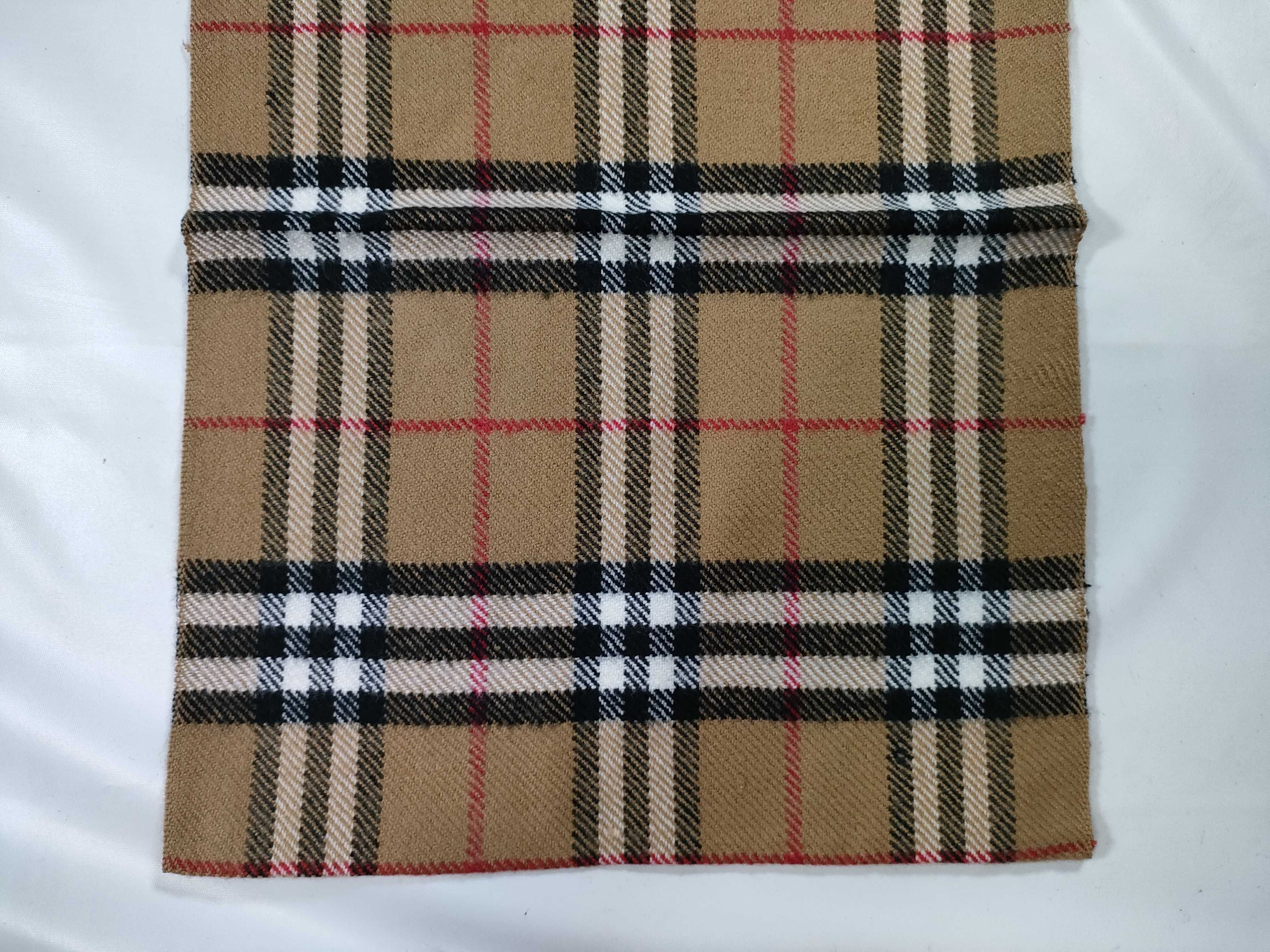 NWT Vintage Burberrys Nova Check Tan Lambswool Scarf with Tag