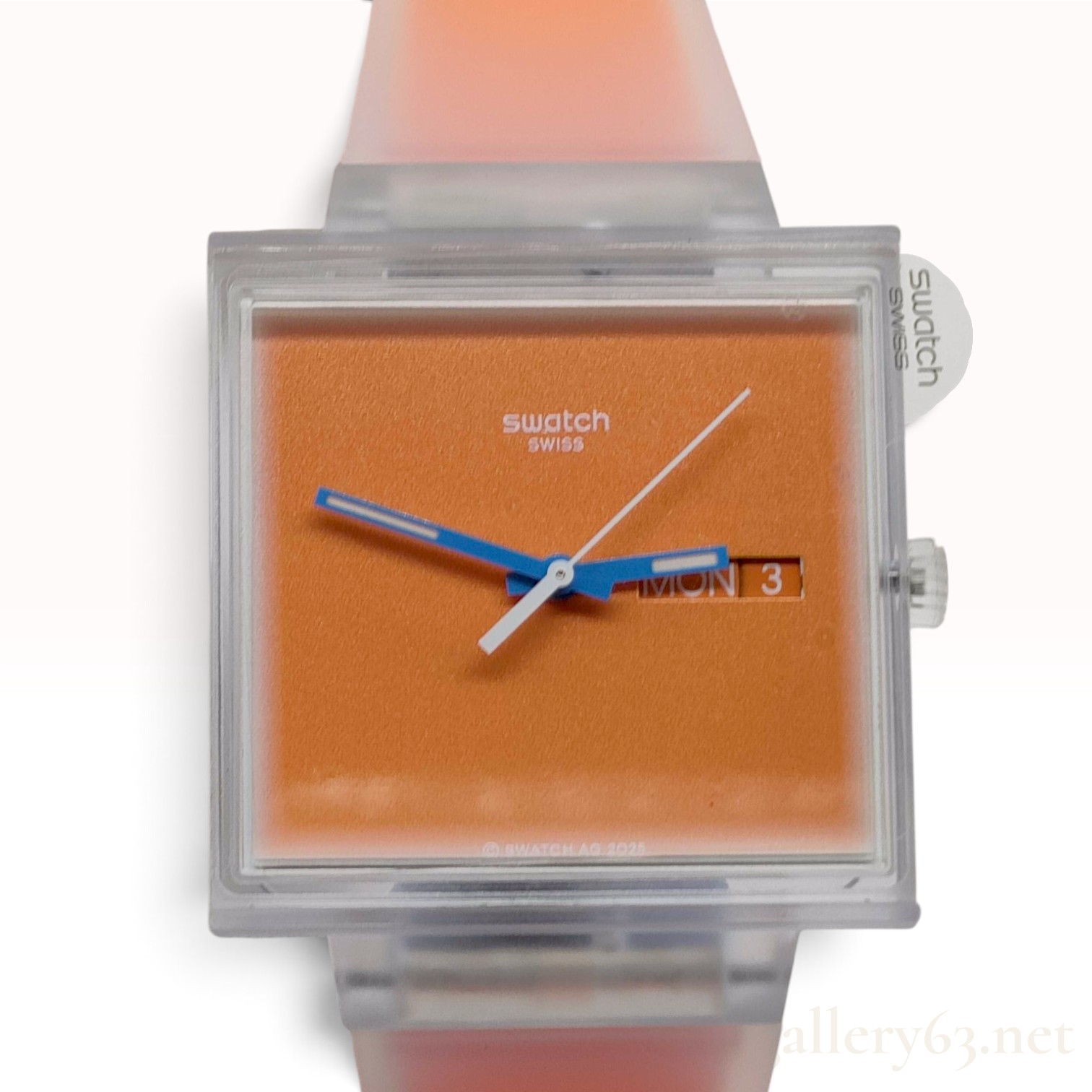 Swatch What If See Thru Orange Biosourced Resin 33mm Wristwatch