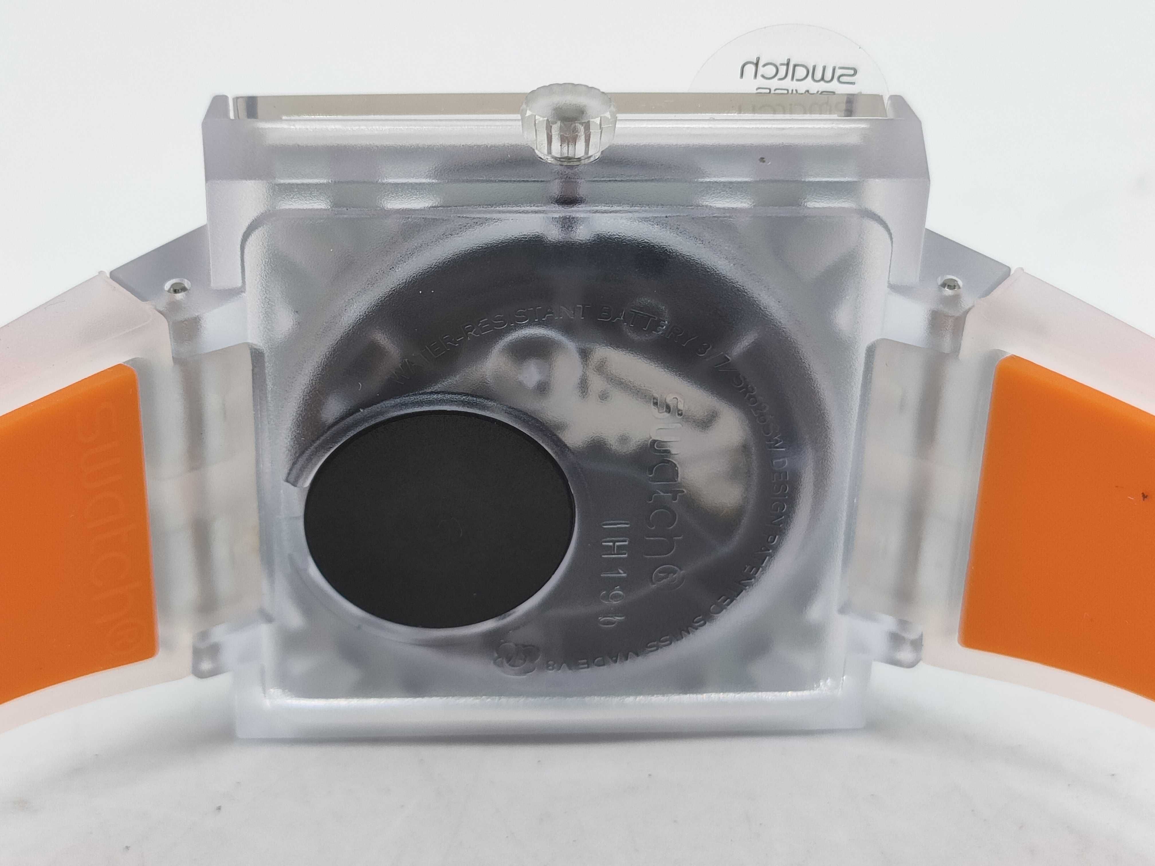 Swatch What If See Thru Orange Biosourced Resin 33mm Wristwatch