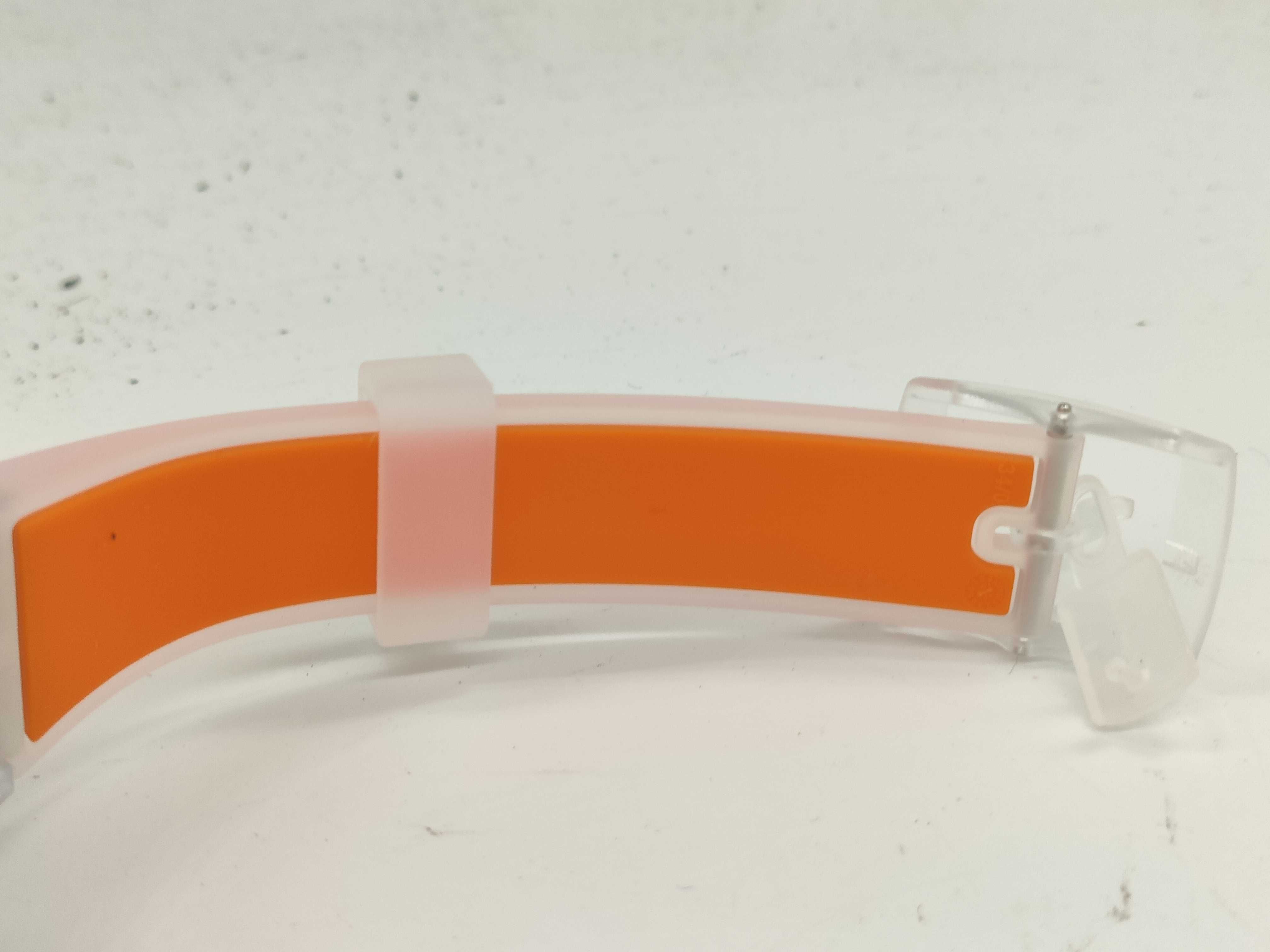 Swatch What If See Thru Orange Biosourced Resin 33mm Wristwatch