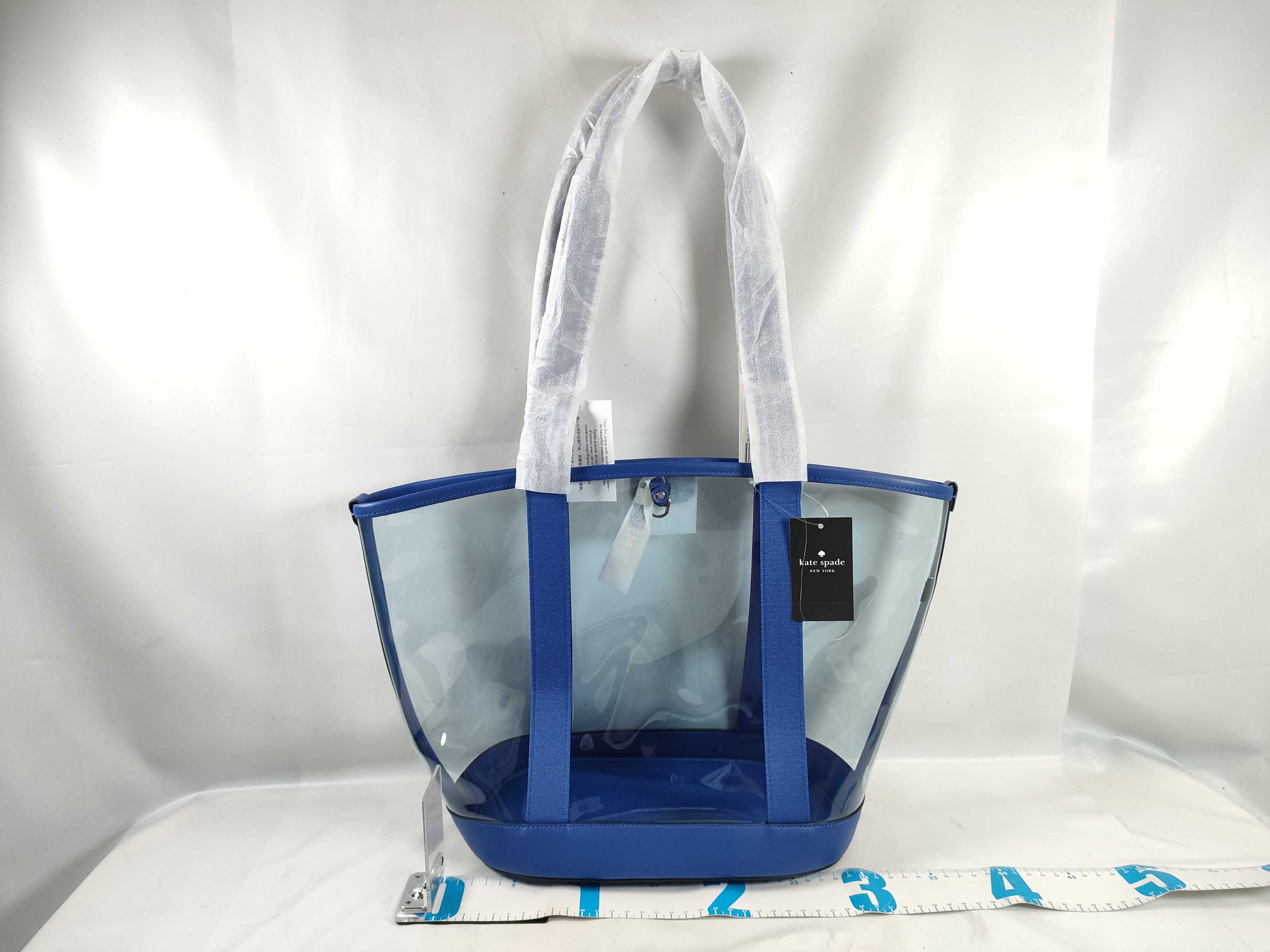 NWT Kate Spade New York Cobalt Blue Transparent PVC Tote Bag