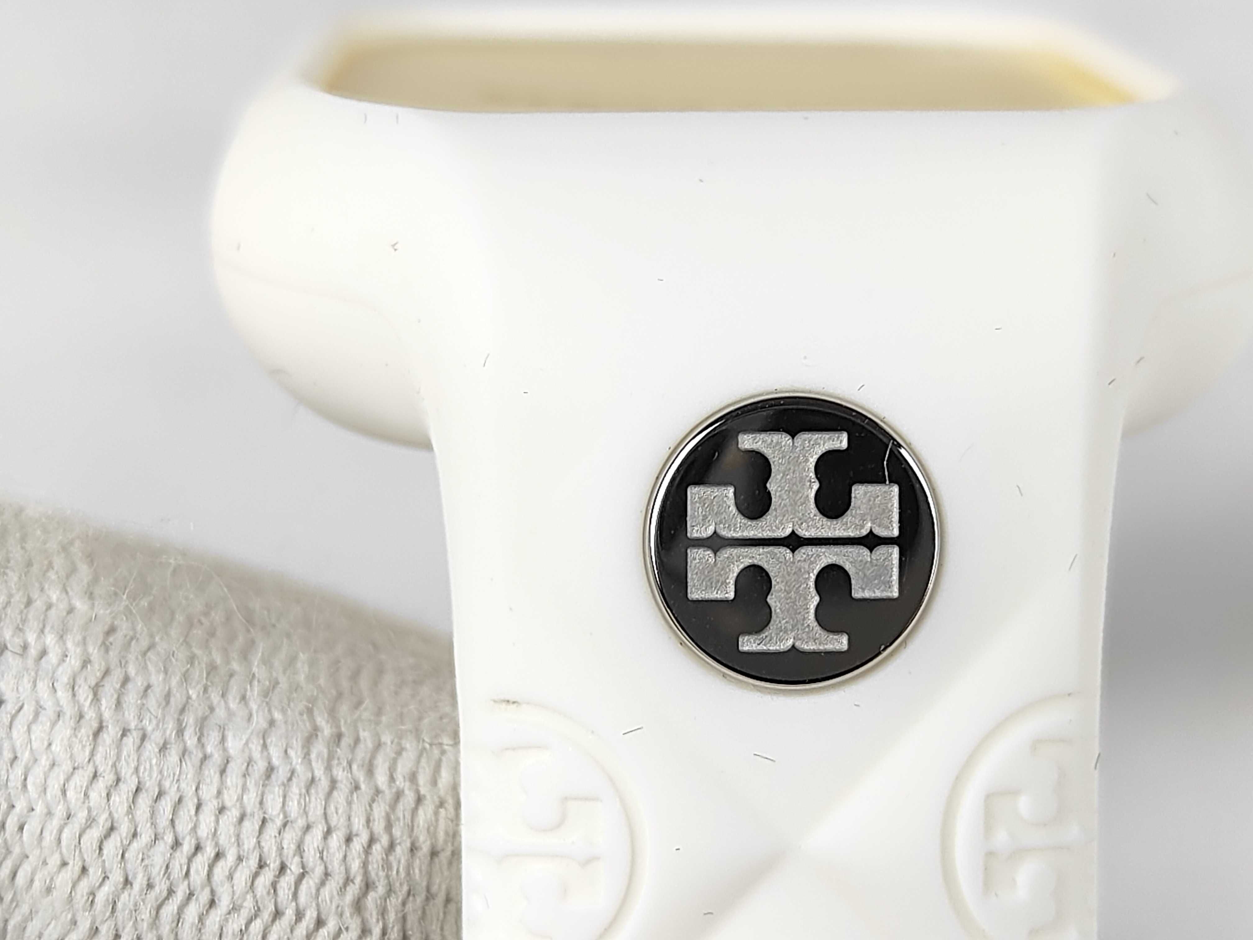 Tory Burch T Monogram White Silicone Apple Watch Band and Case