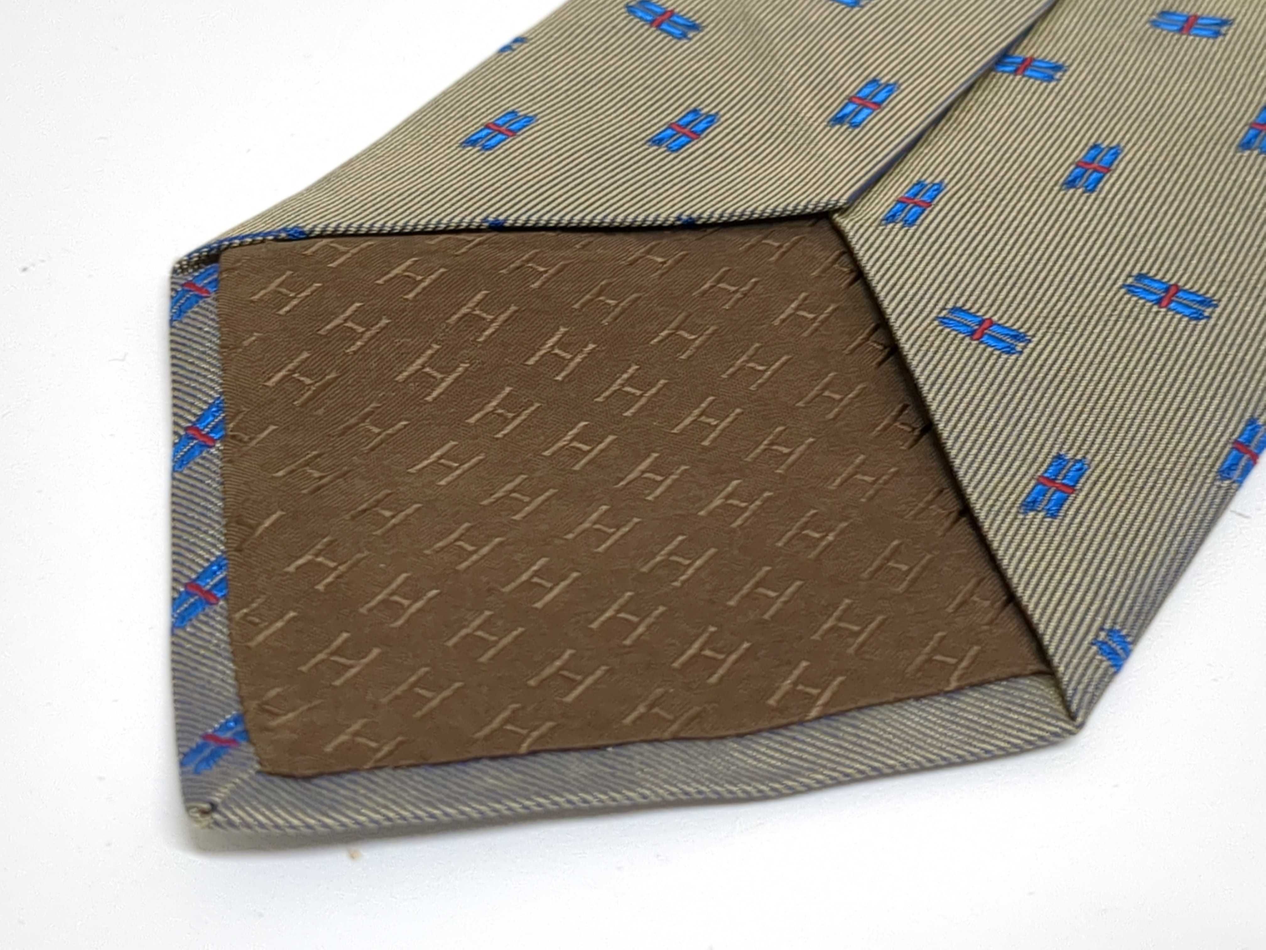 Two Hermes Equestrian and Geometric Motif Silk Neckties