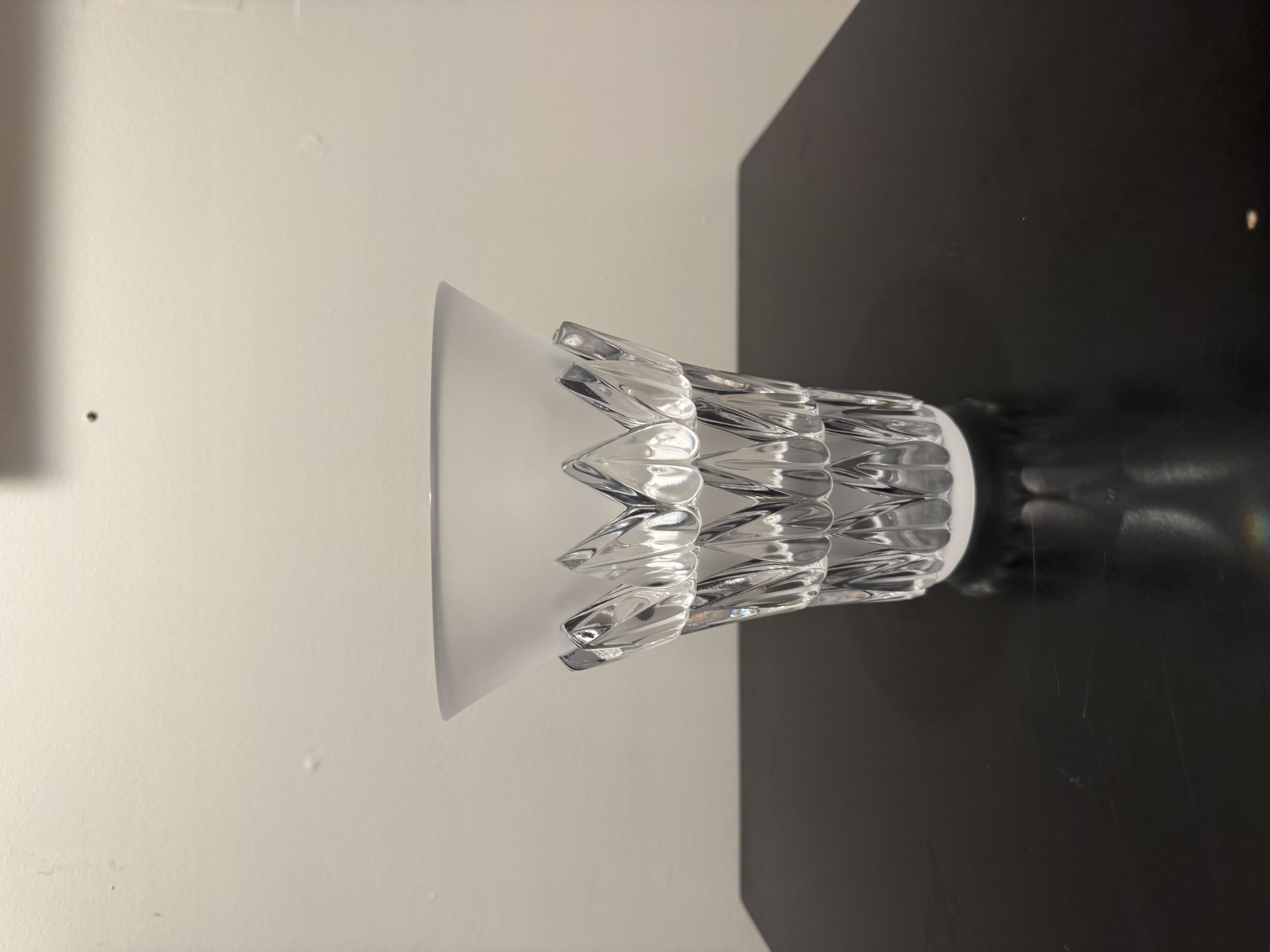 Lalique "Feuilles" Vase -- Clear and Frosted Crystal, Signed Lalique France