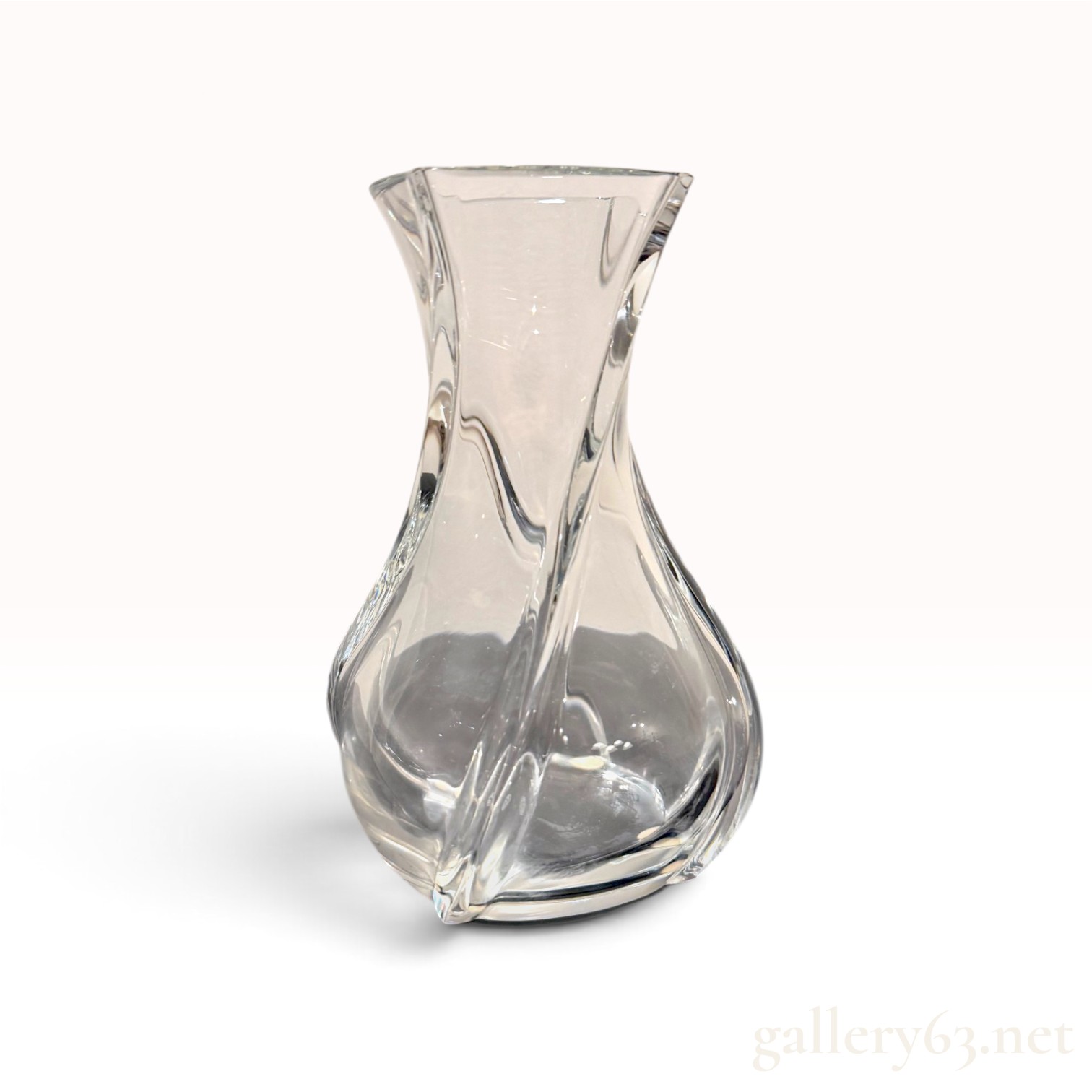 Baccarat Crystal "Serpentin" Vase -- Signed France, Swirled Ribbed Form