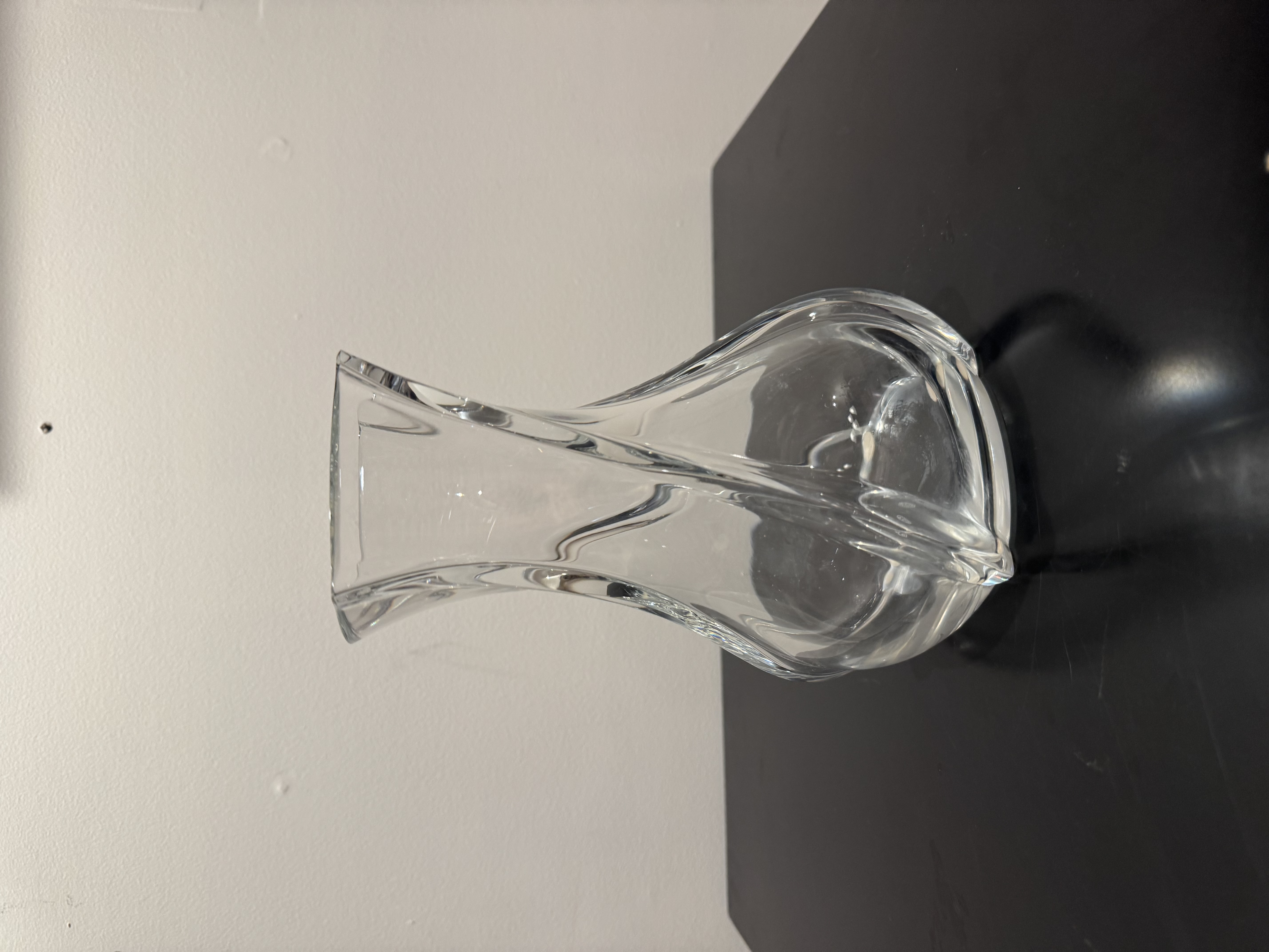 Baccarat Crystal "Serpentin" Vase -- Signed France, Swirled Ribbed Form