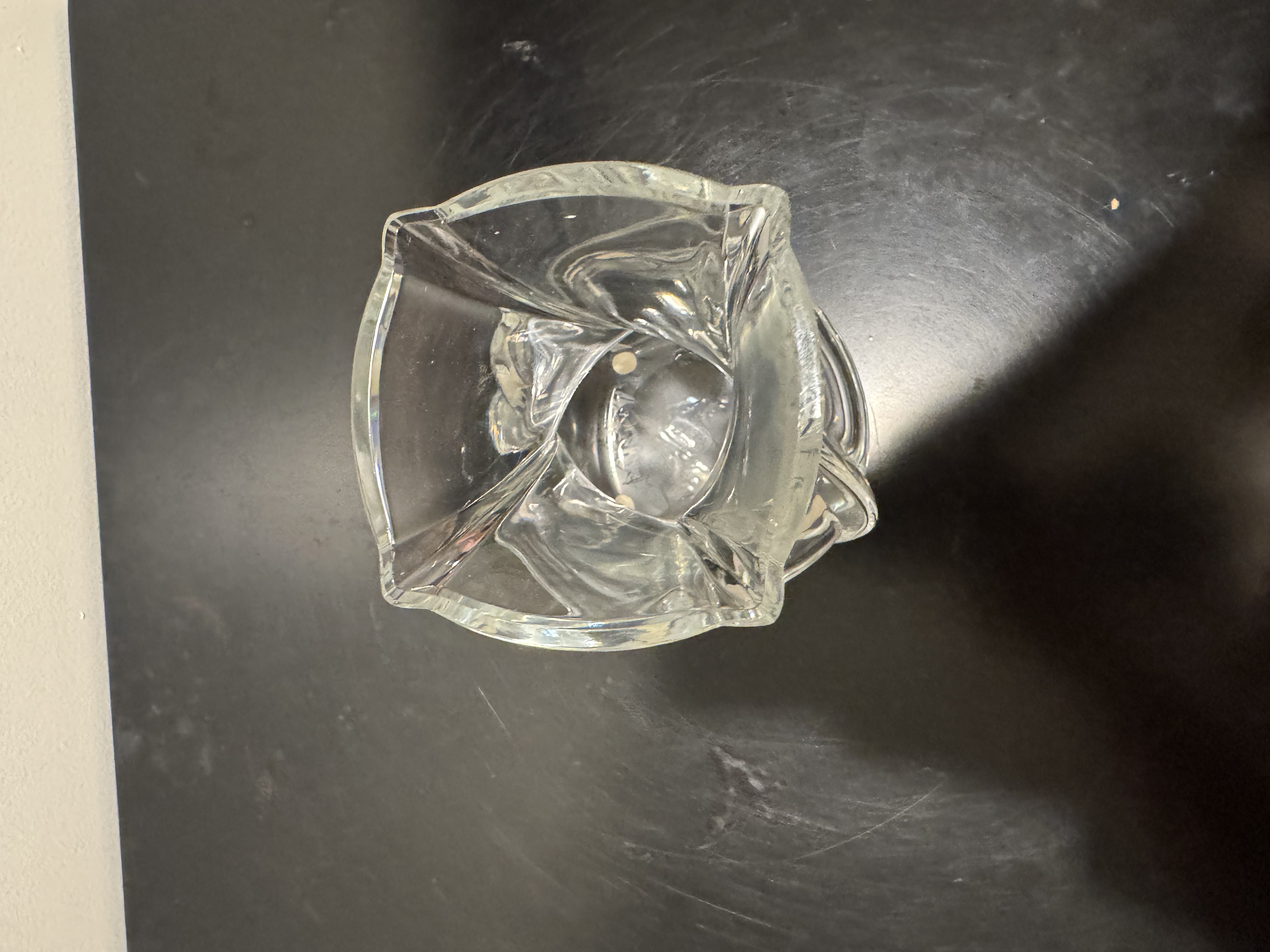 Baccarat Crystal "Serpentin" Vase -- Signed France, Swirled Ribbed Form
