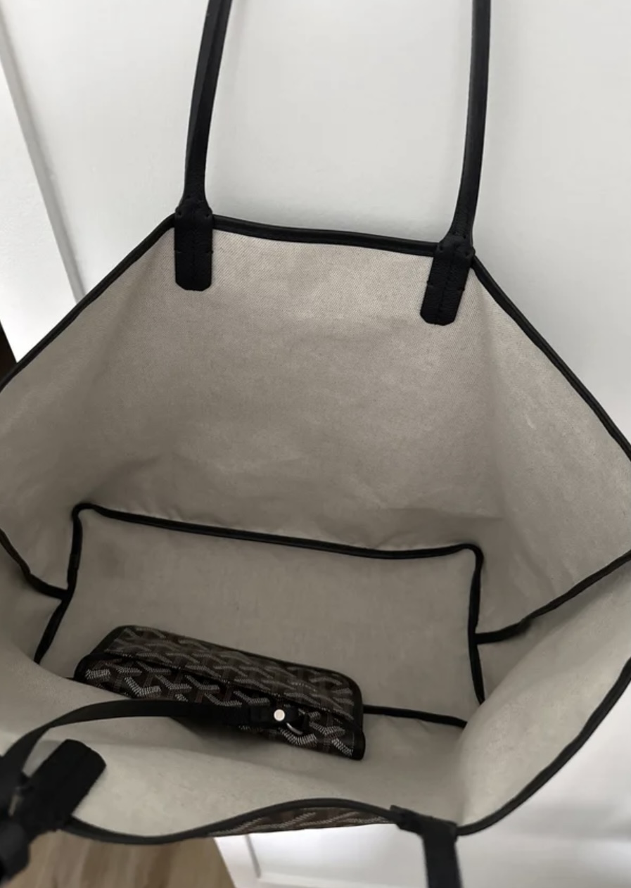 GOYARD SAINT-LOUIS PM, BLACK, WITH POCHETTE