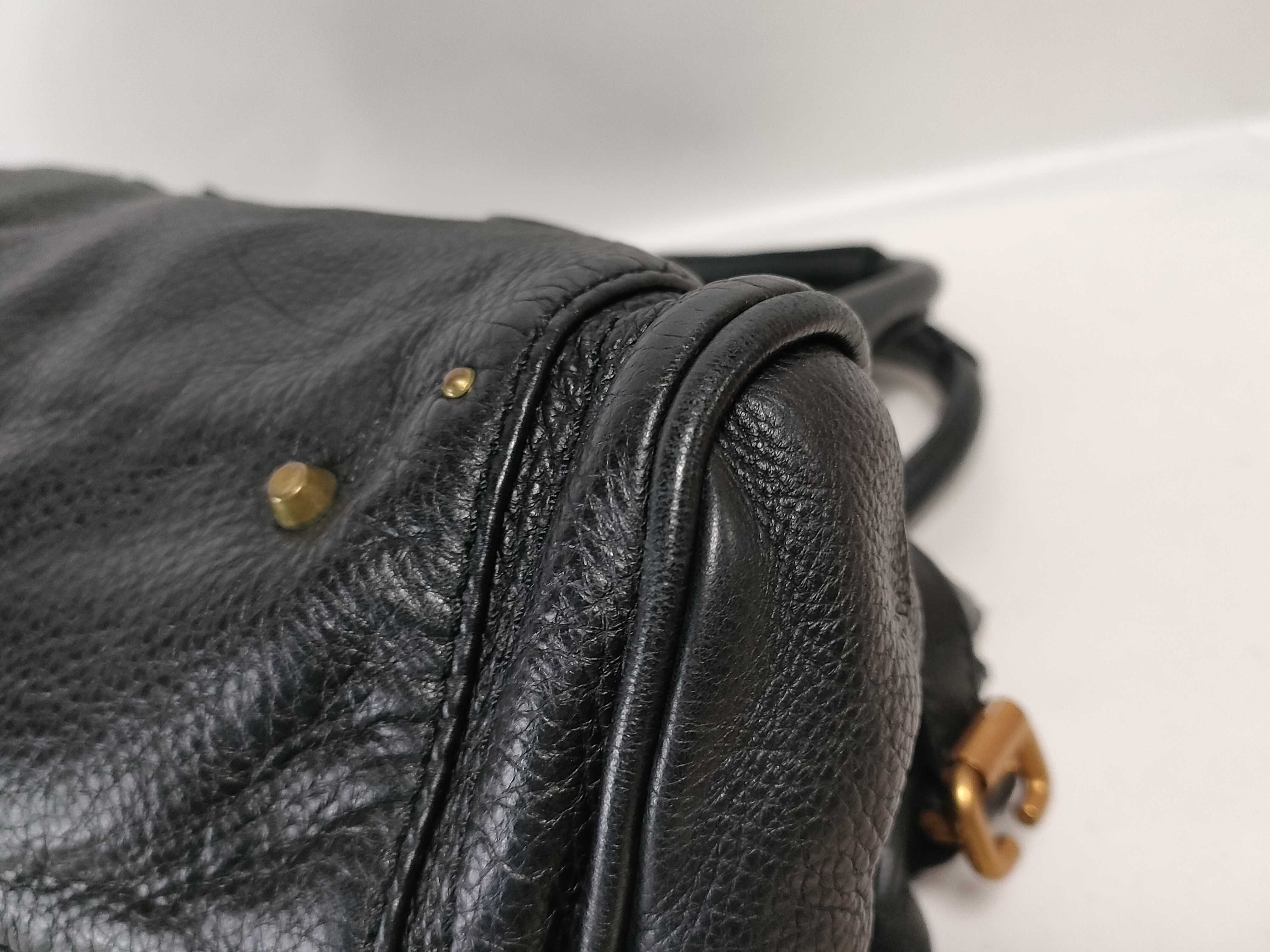 Chloe Paddington Medium Grained Leather Satchel in Black