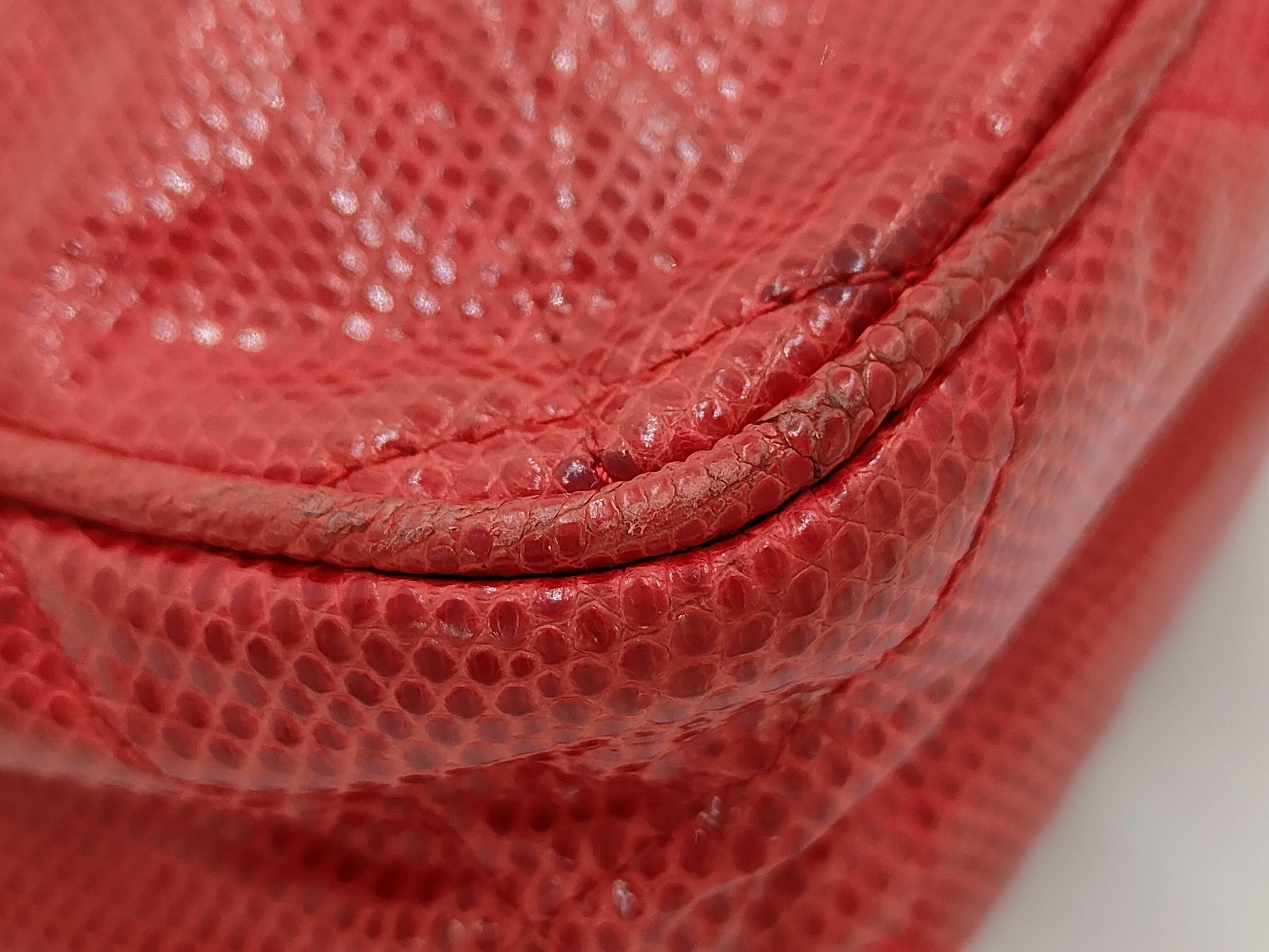 Chanel 0 Series Genuine Red Lizard Fringe Camera Shoulder Bag