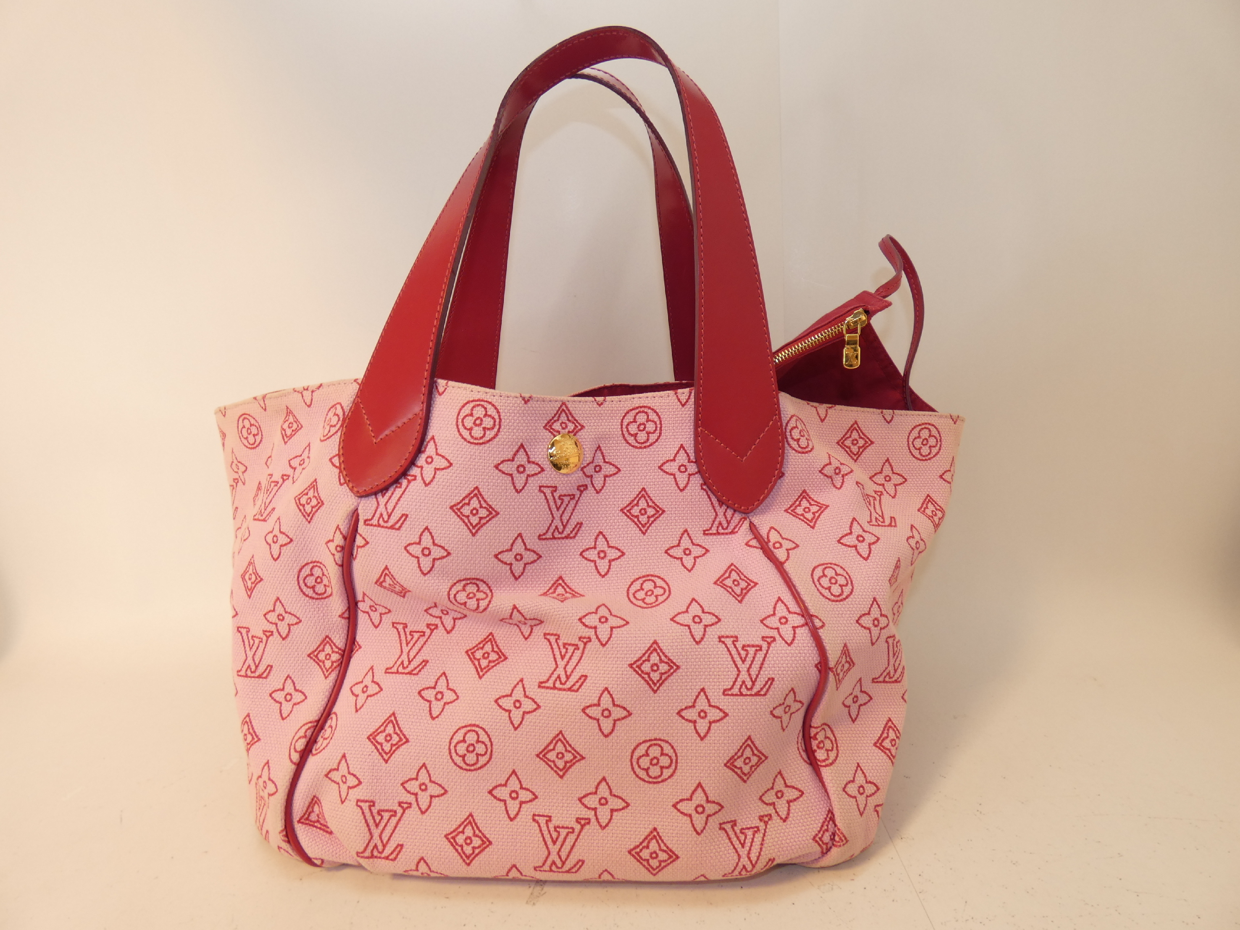 Louis Vuitton Pink Canvas Cabas Ipanema MM Tote Bag