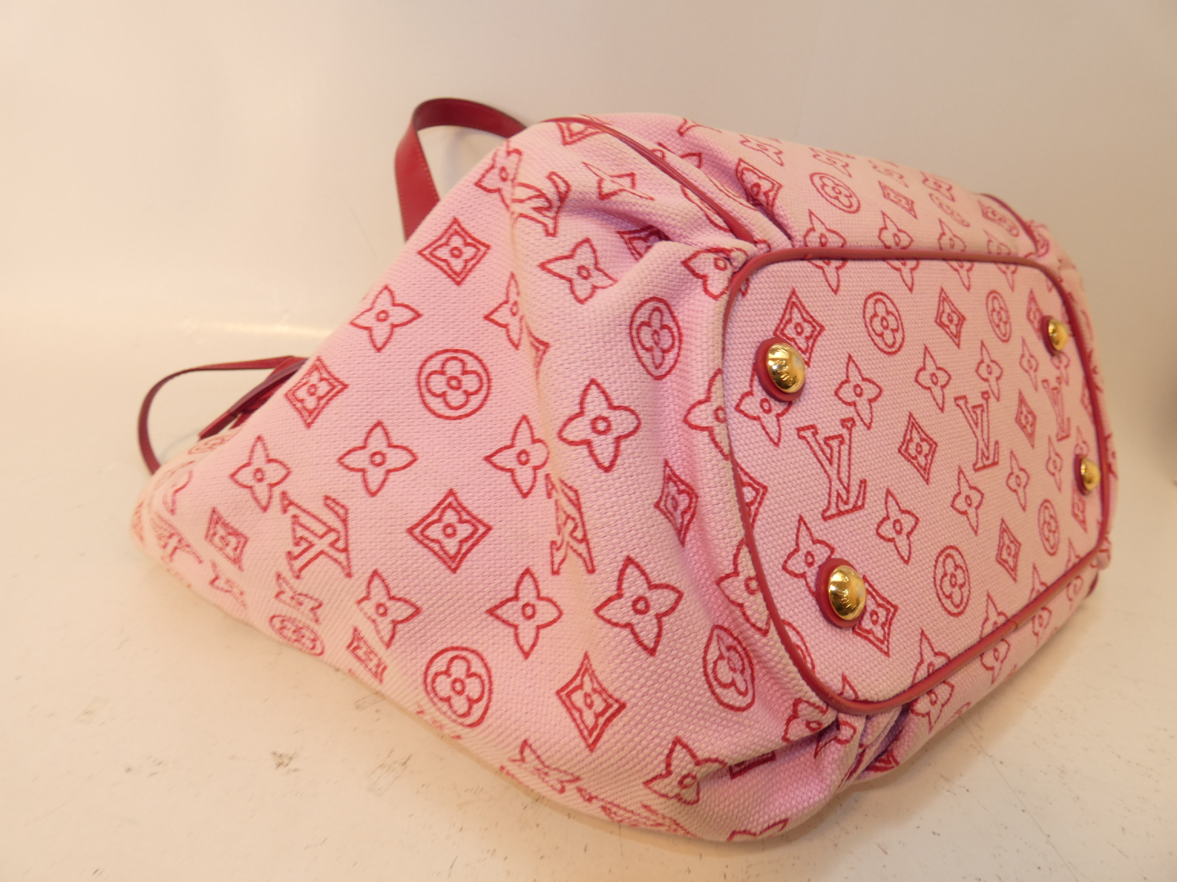 Louis Vuitton Pink Canvas Cabas Ipanema MM Tote Bag