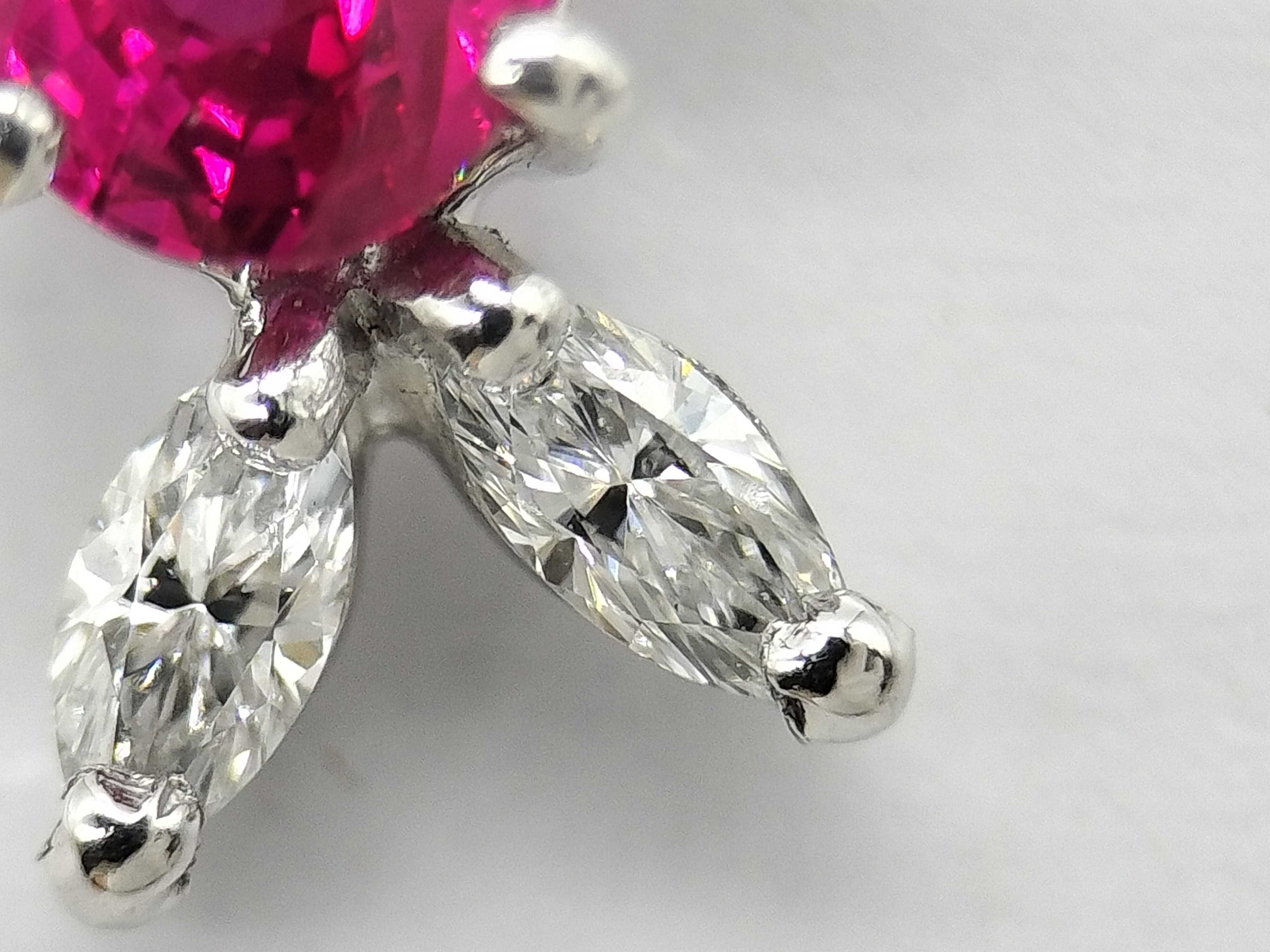 Platinum Ruby and Diamond Pendant Necklace
