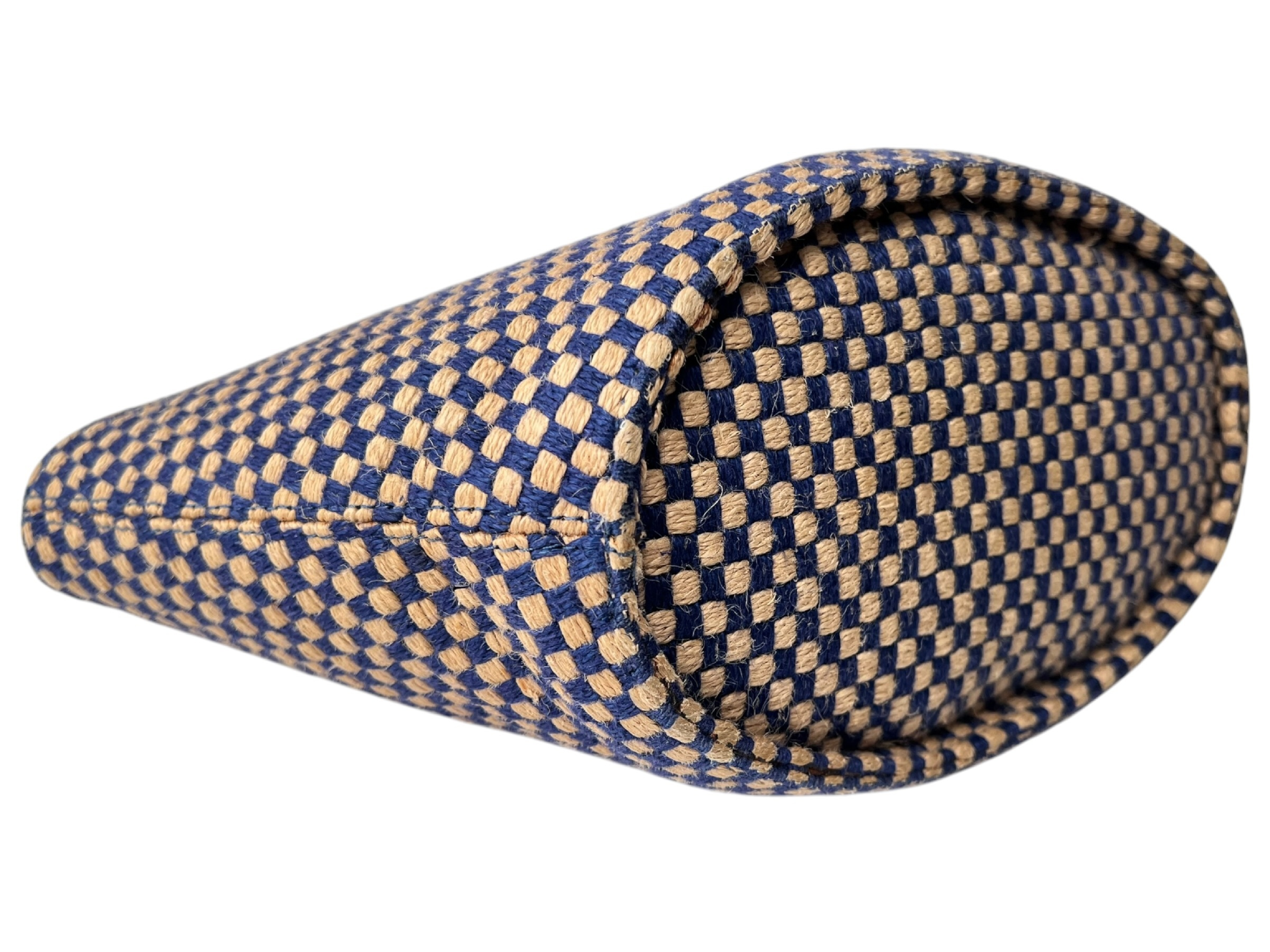 Hermes Basket Weave Jute Checkerboard PM Tote Bag