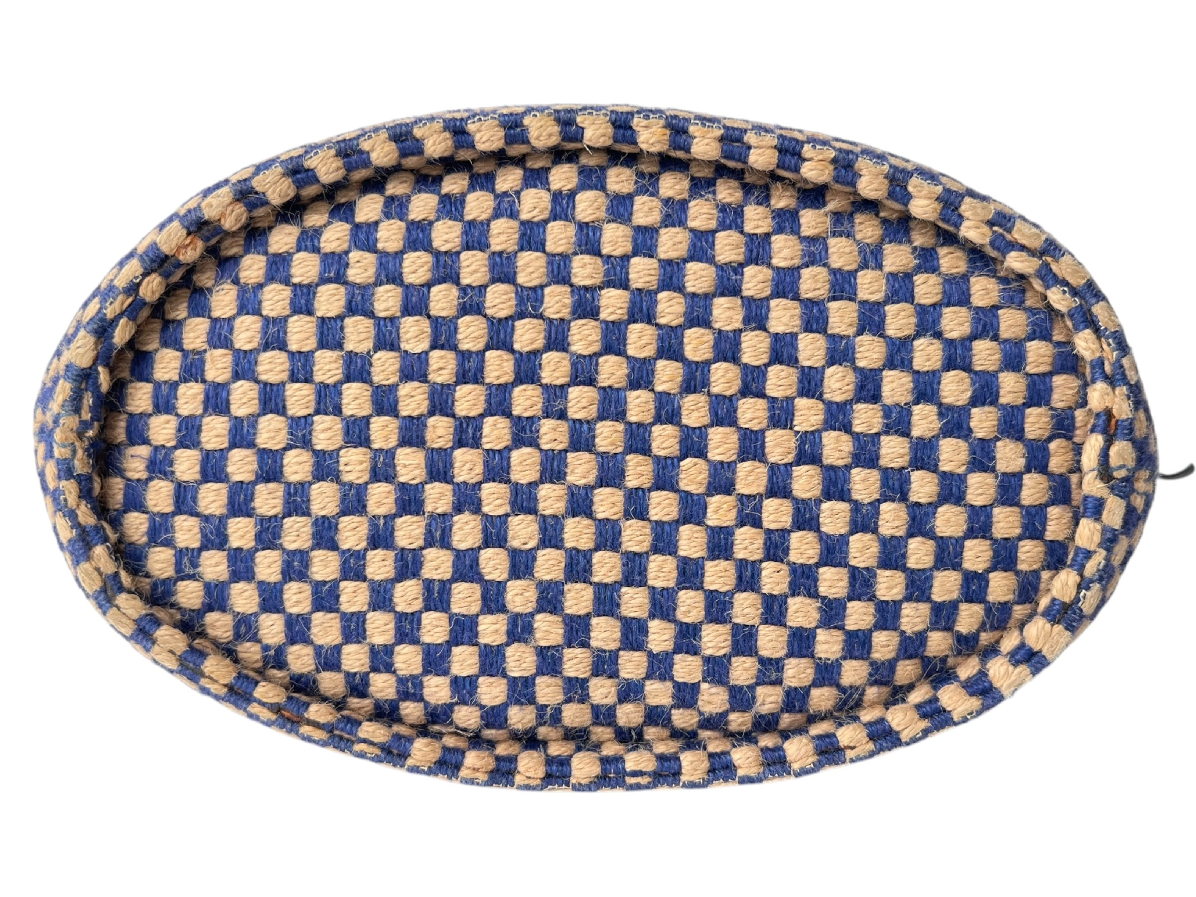Hermes Basket Weave Jute Checkerboard PM Tote Bag