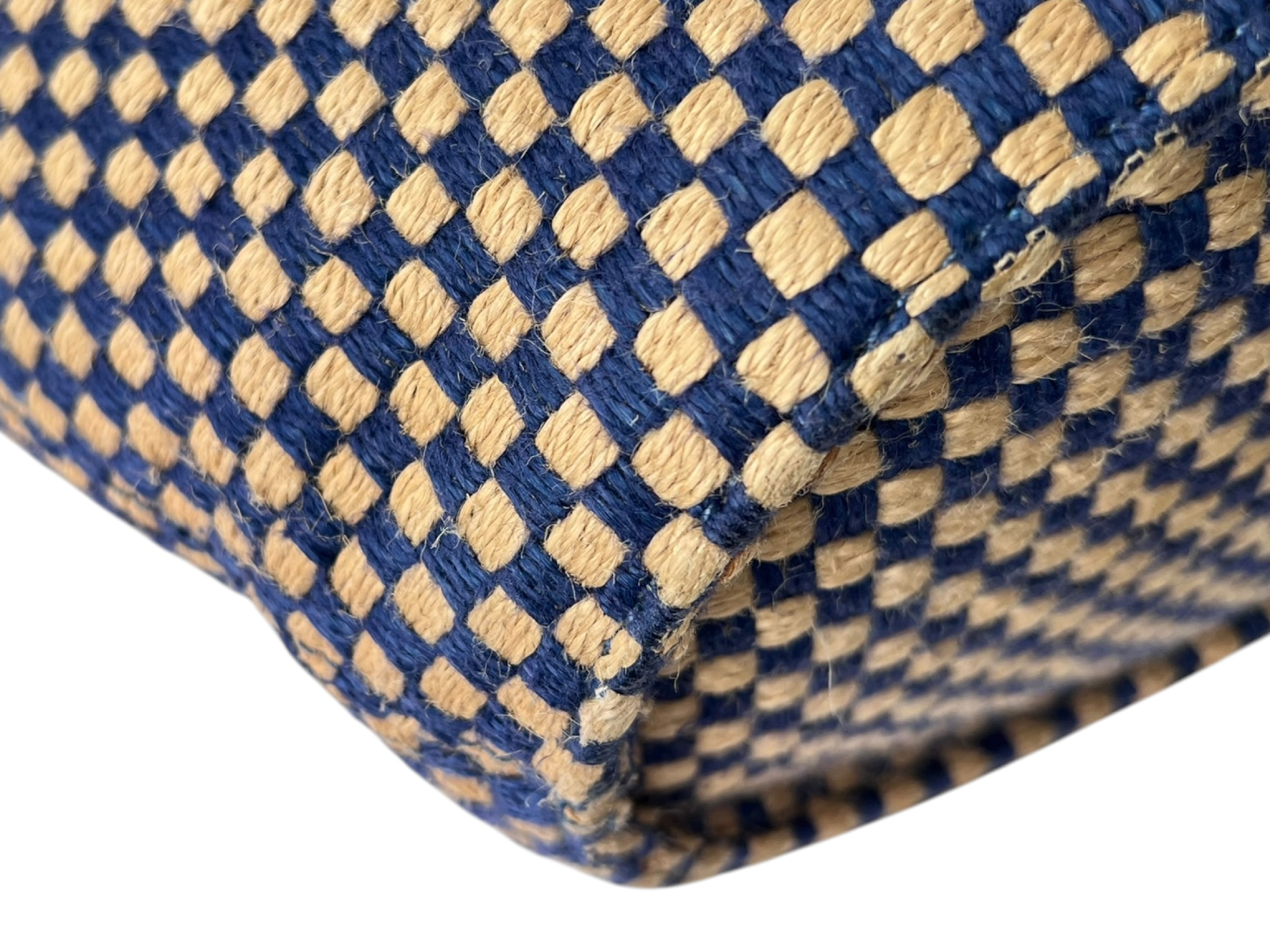 Hermes Basket Weave Jute Checkerboard PM Tote Bag