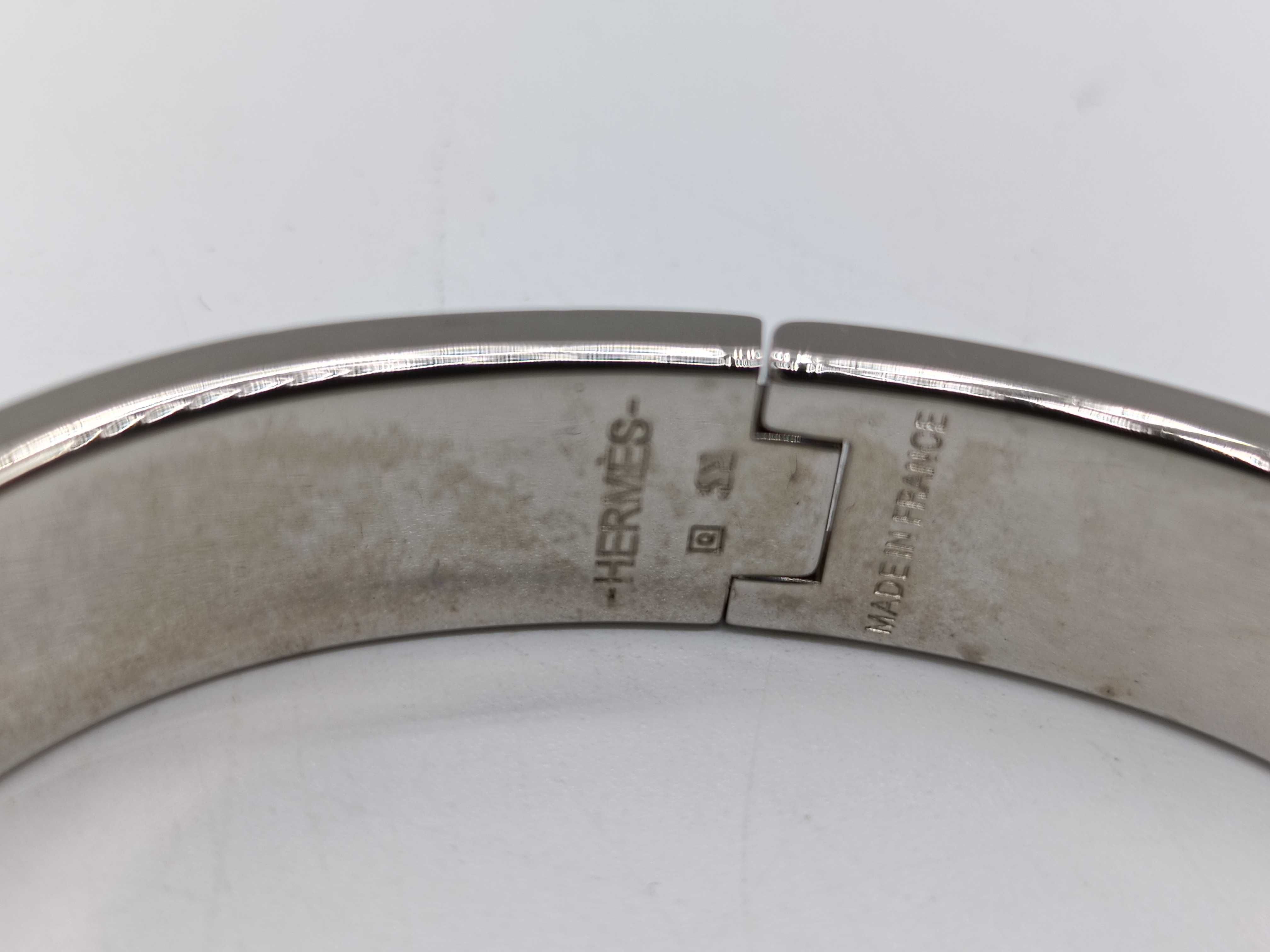 Hermes Clic H bracelet in citron yellow enamel and palladium-plated metal
