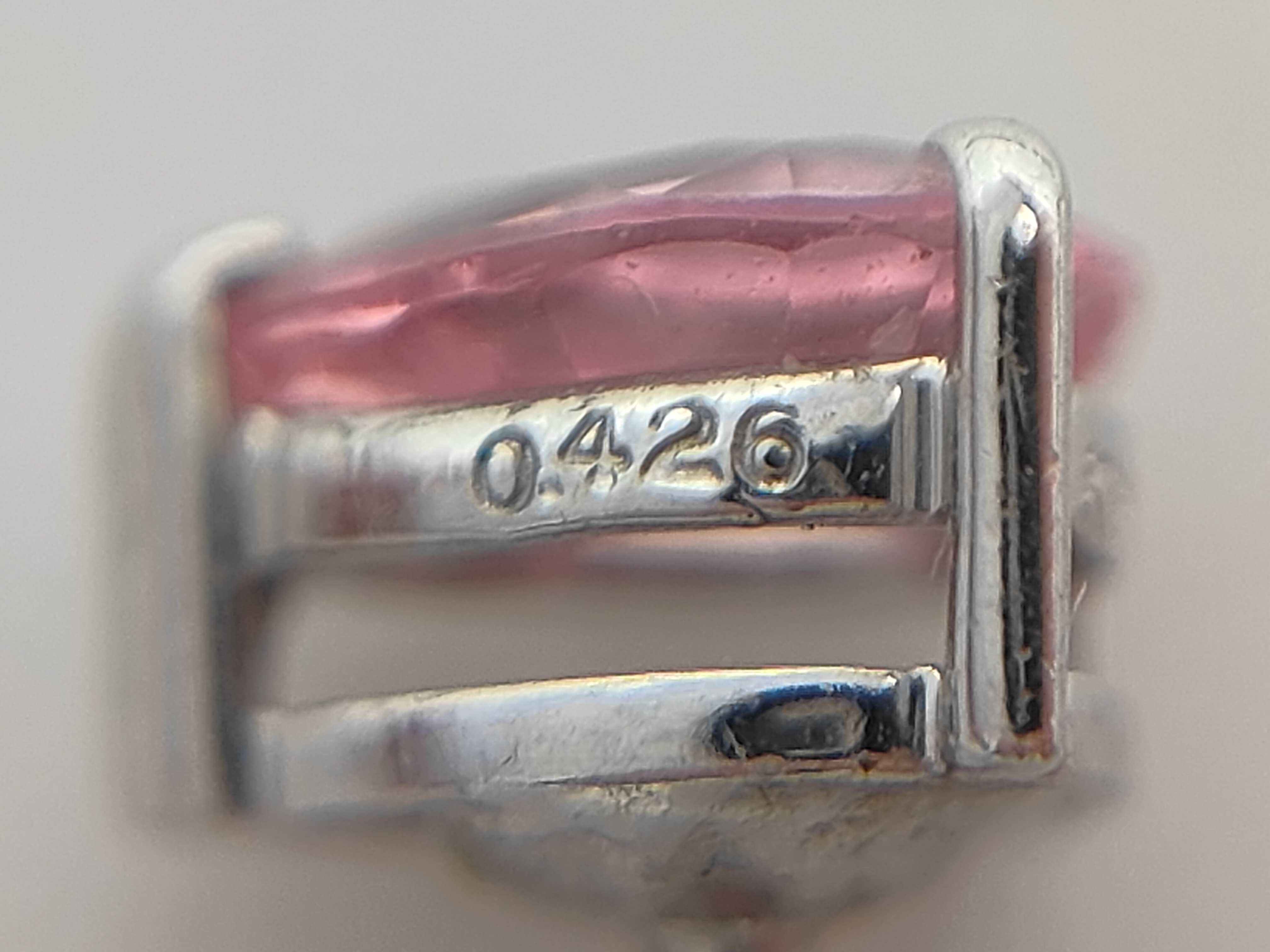 A Pair of Pear-Cut Pink Sapphire and 18K White Gold Stud Earrings
