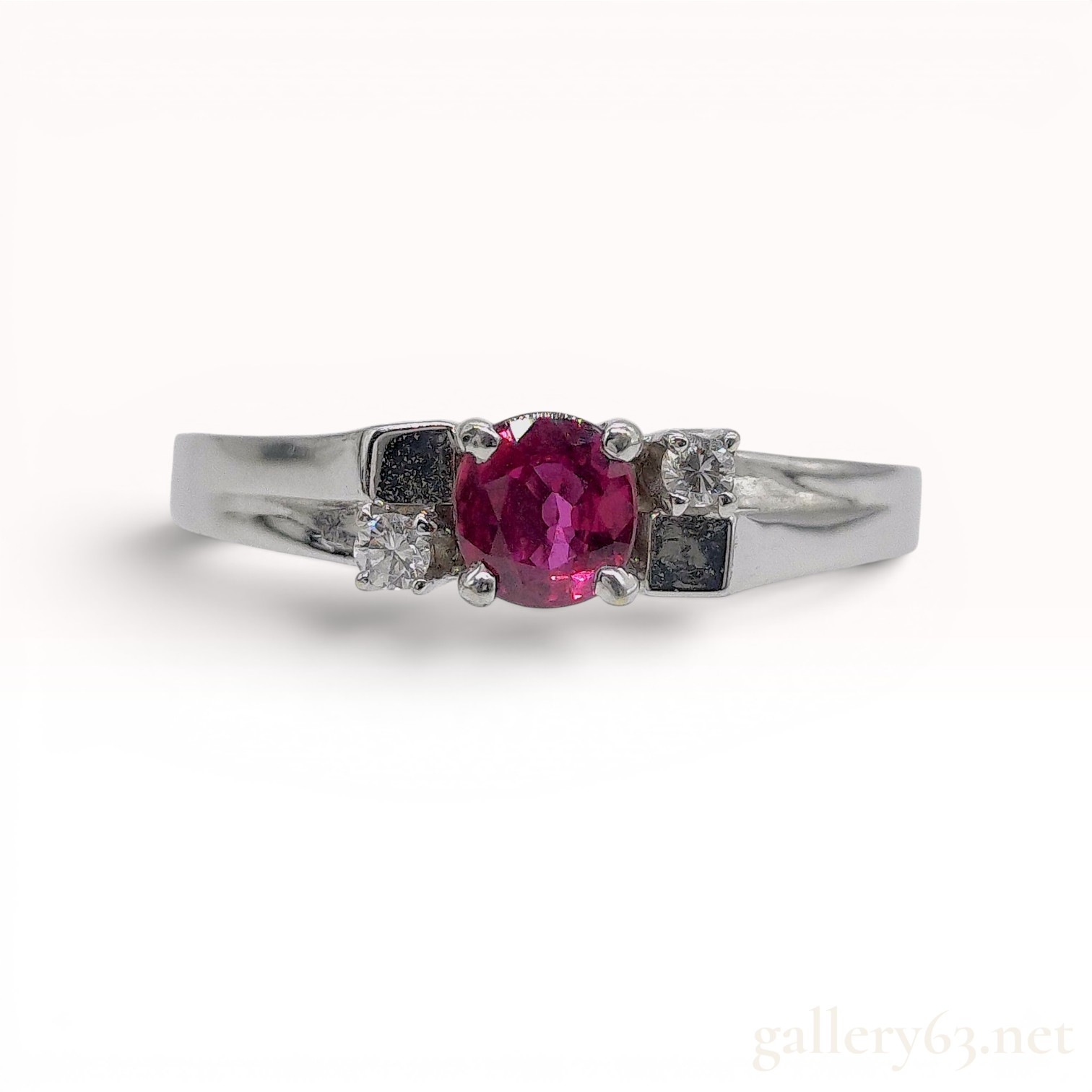 14kt White Gold Ruby and Diamond Dress Ring