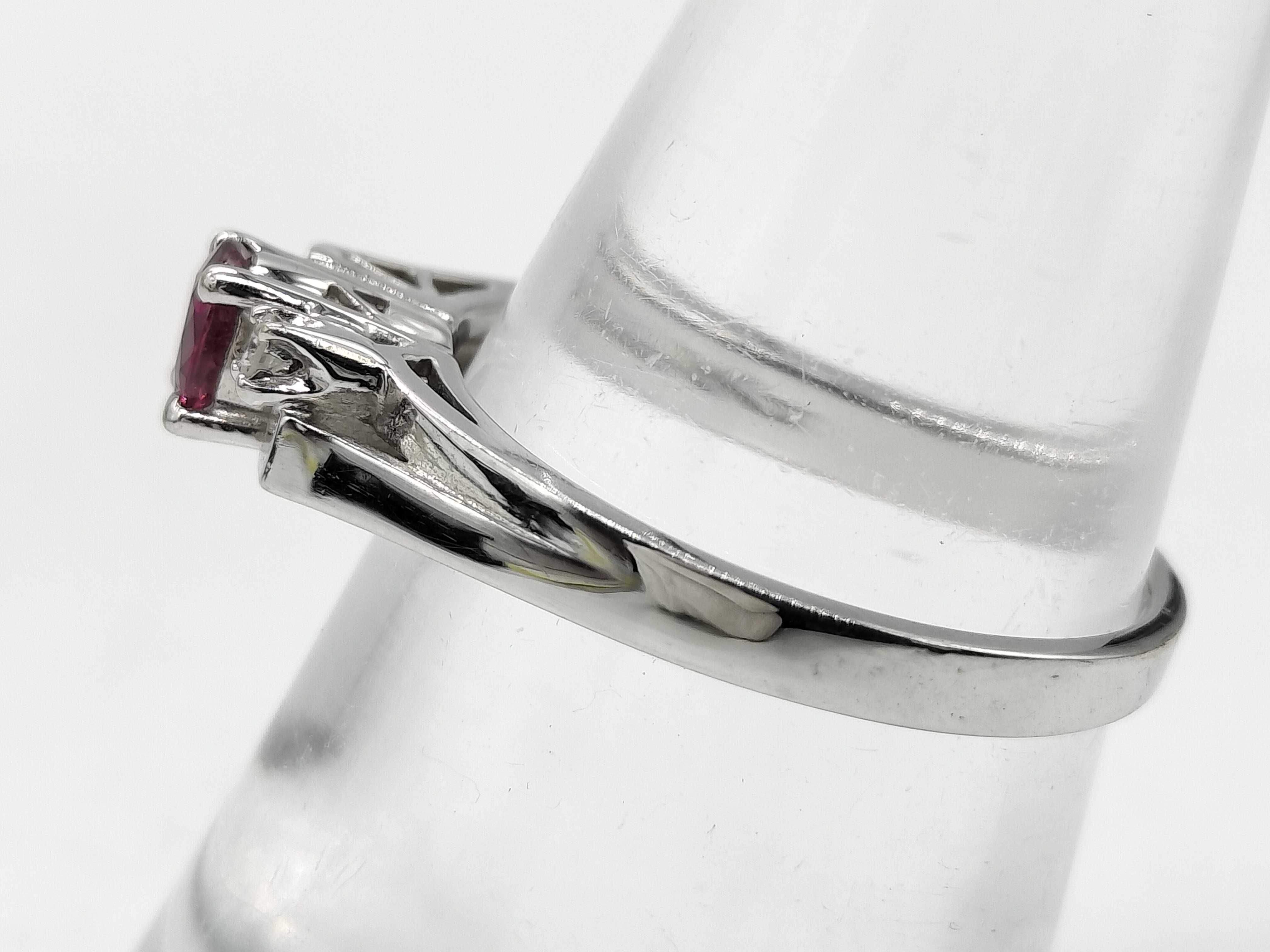 14kt White Gold Ruby and Diamond Dress Ring