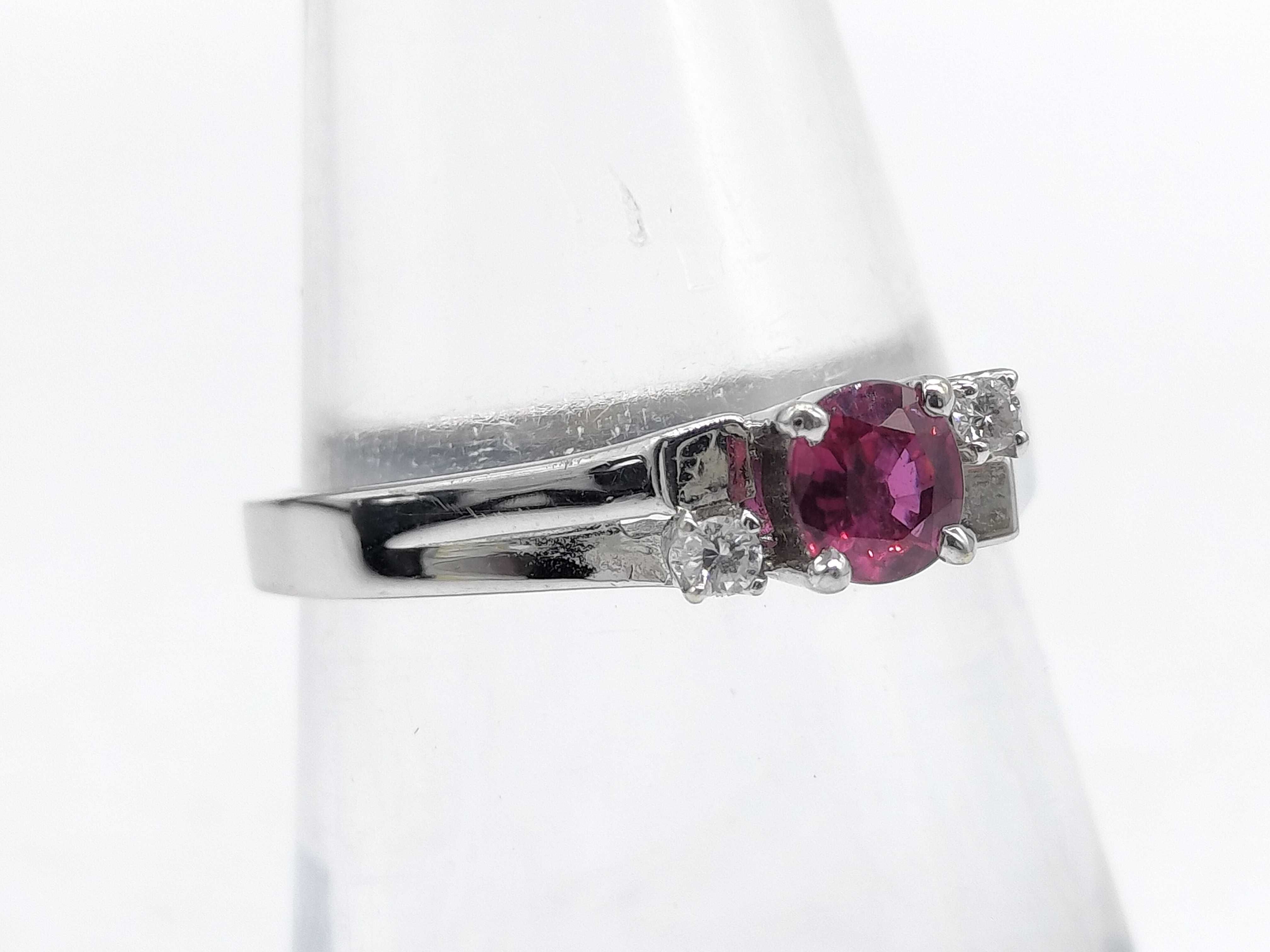 14kt White Gold Ruby and Diamond Dress Ring