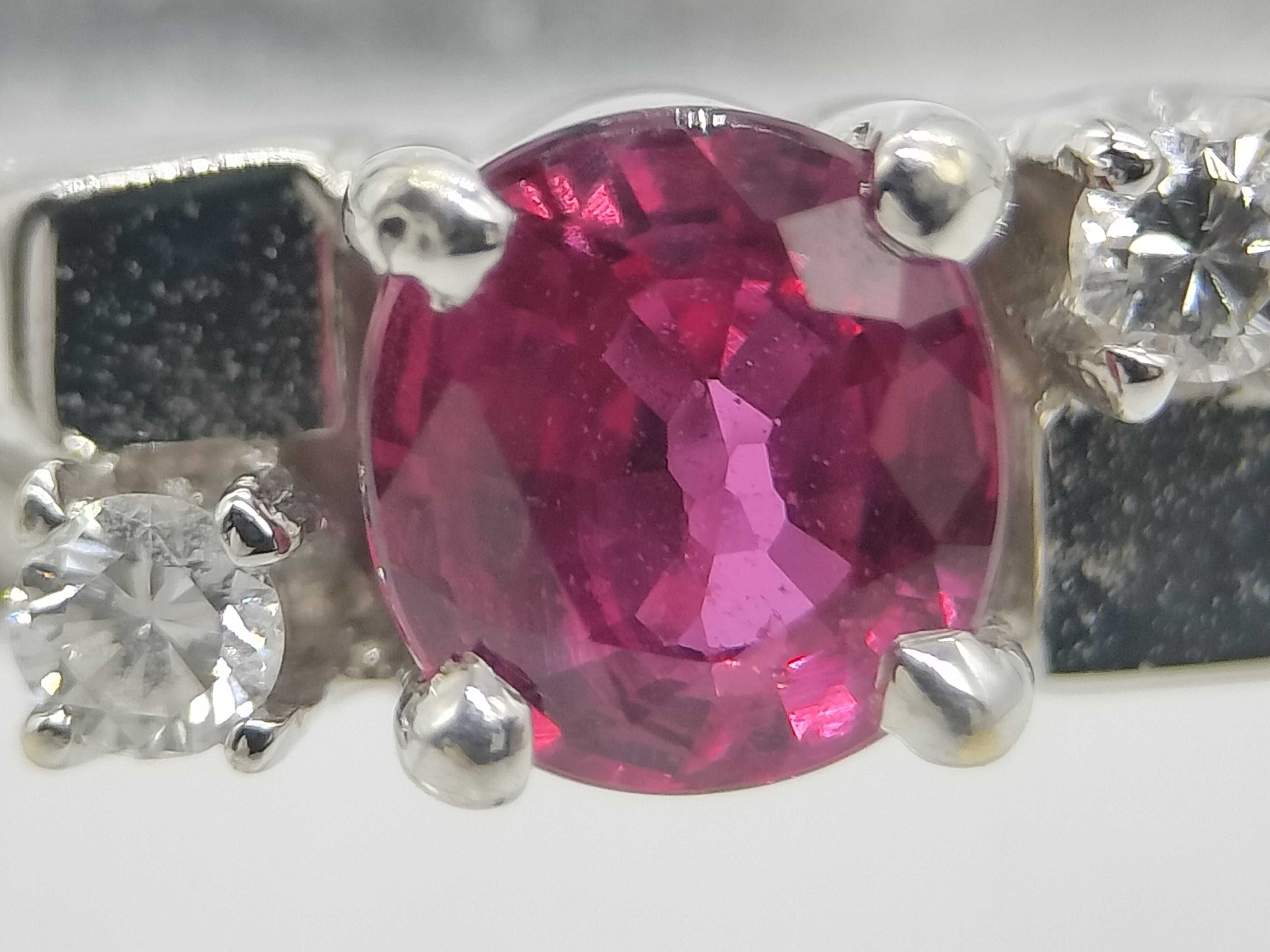 14kt White Gold Ruby and Diamond Dress Ring
