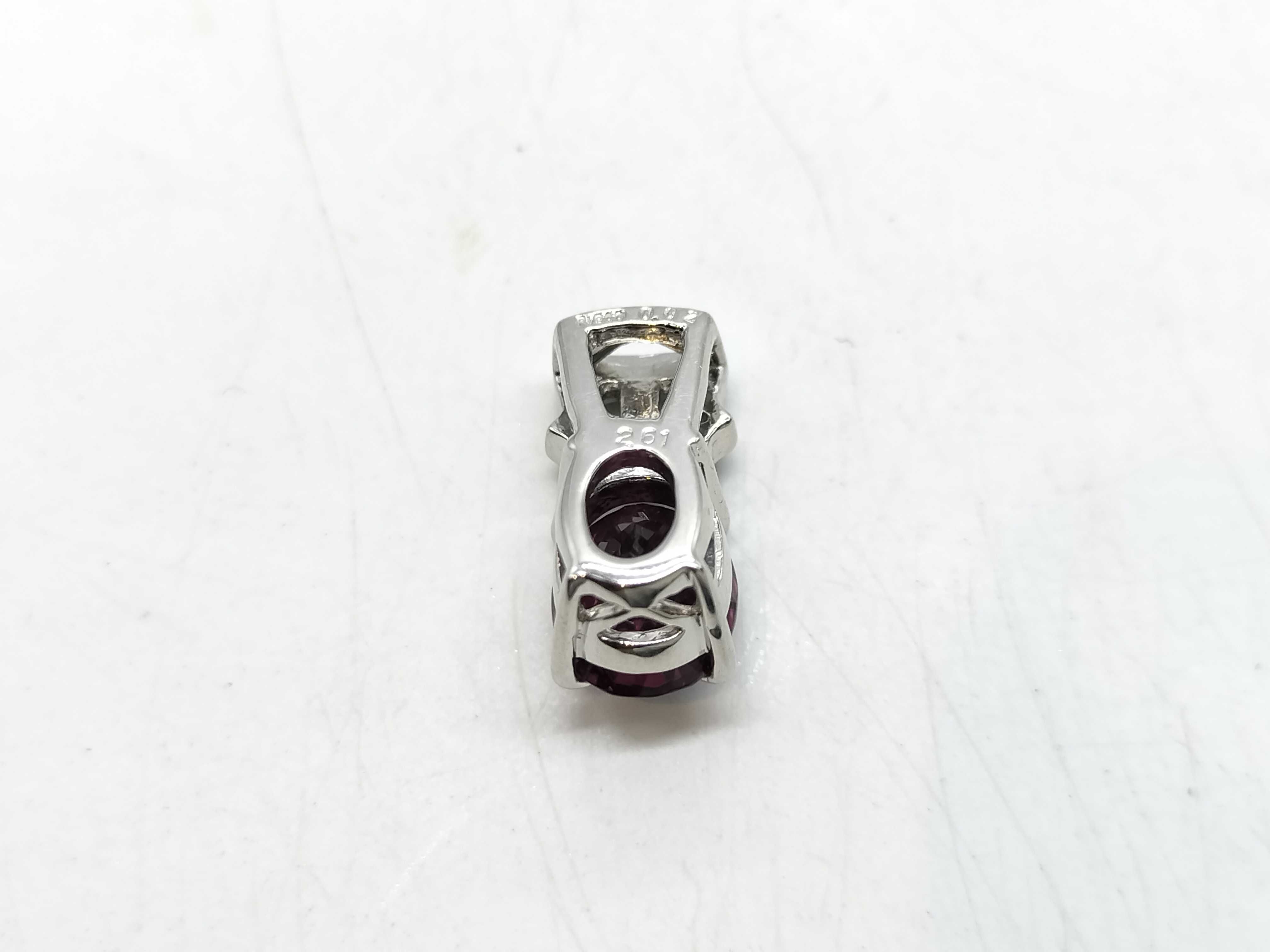 Platinum, 2.61ct Rhodolite Garnet, and Diamond Pendant
