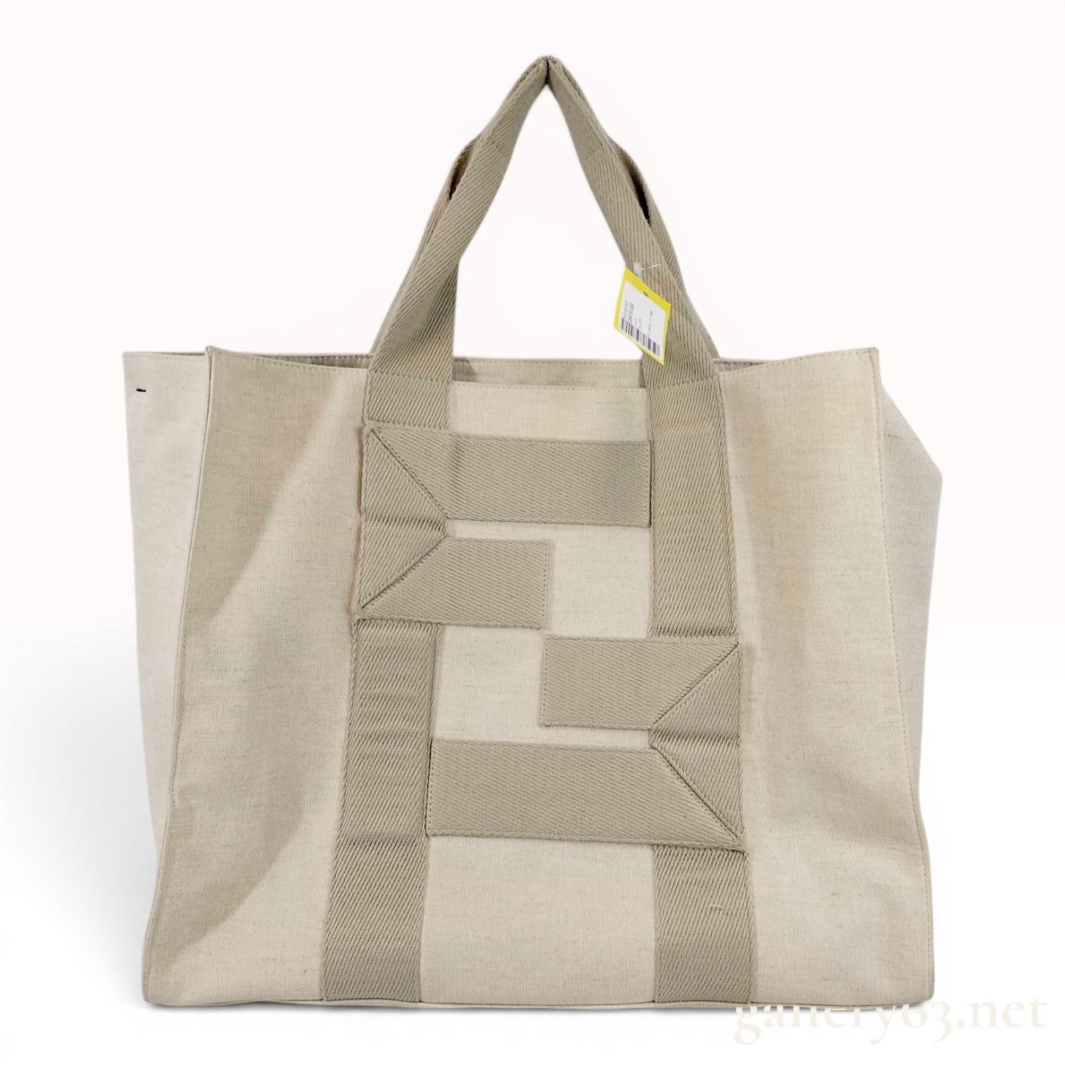 Fendi Large Canvas Logo Shopper Tote Bag