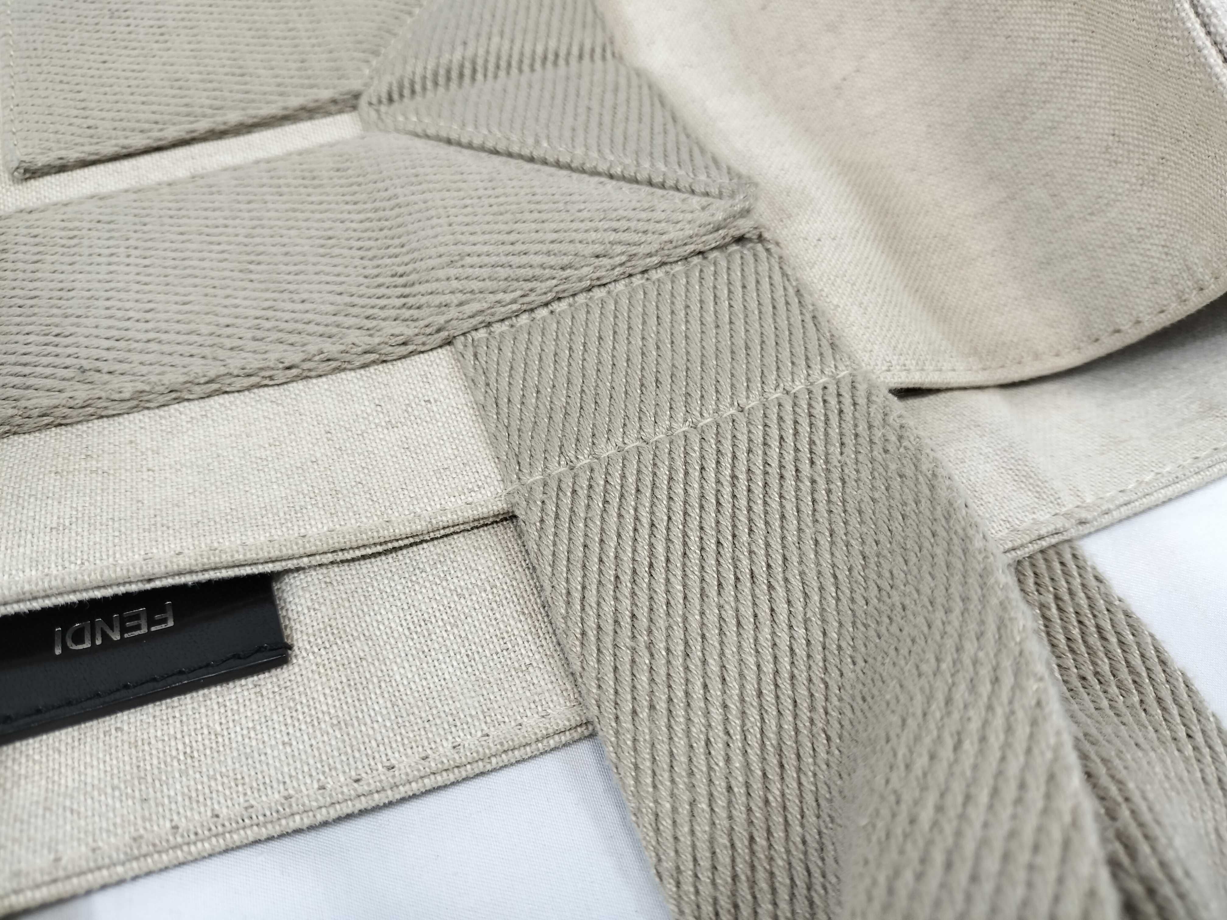 Fendi Large Canvas Logo Shopper Tote Bag