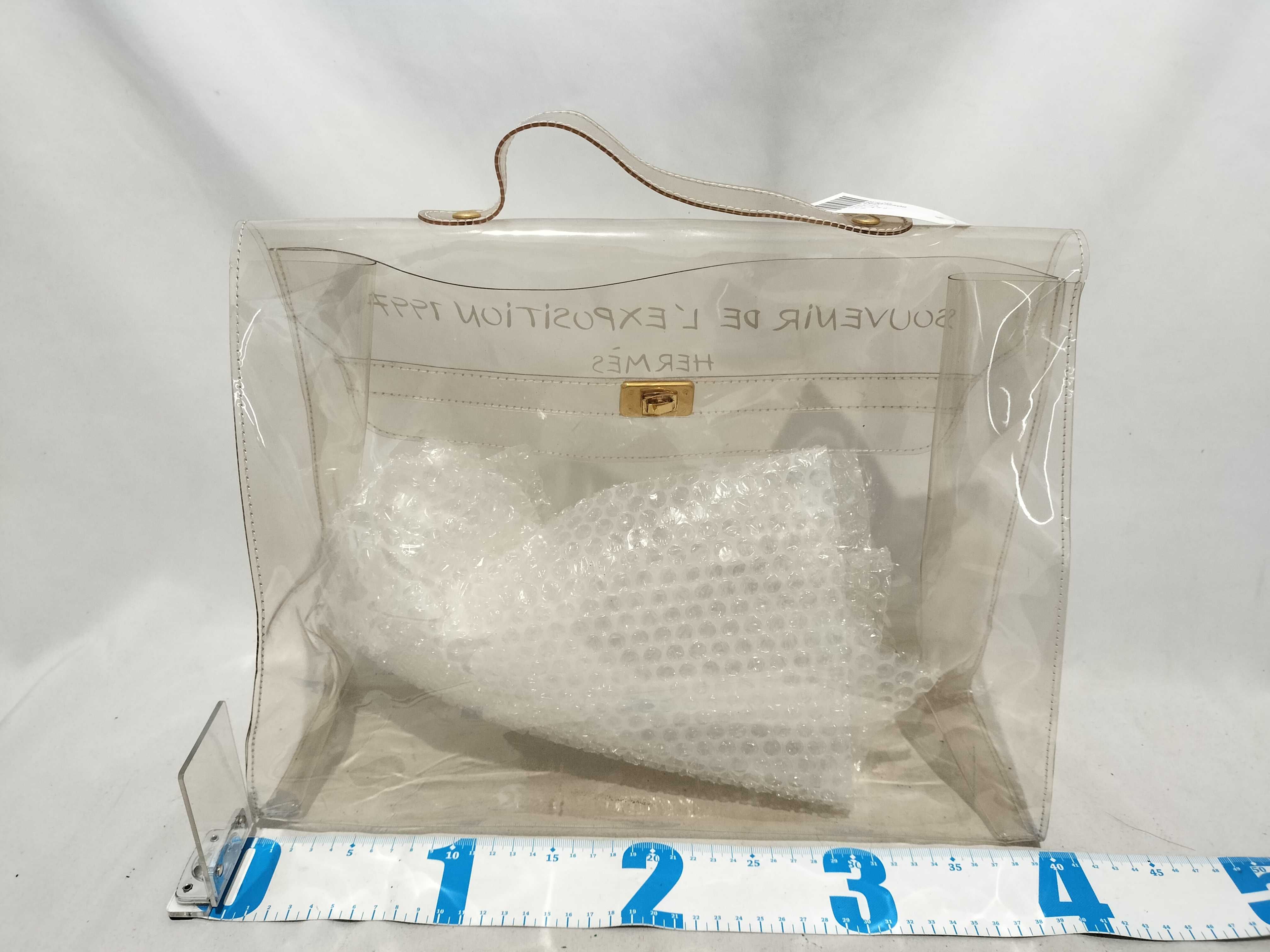 Hermes Vinyl Kelly Souvenir de l Exposition 1997 Clear Handbag