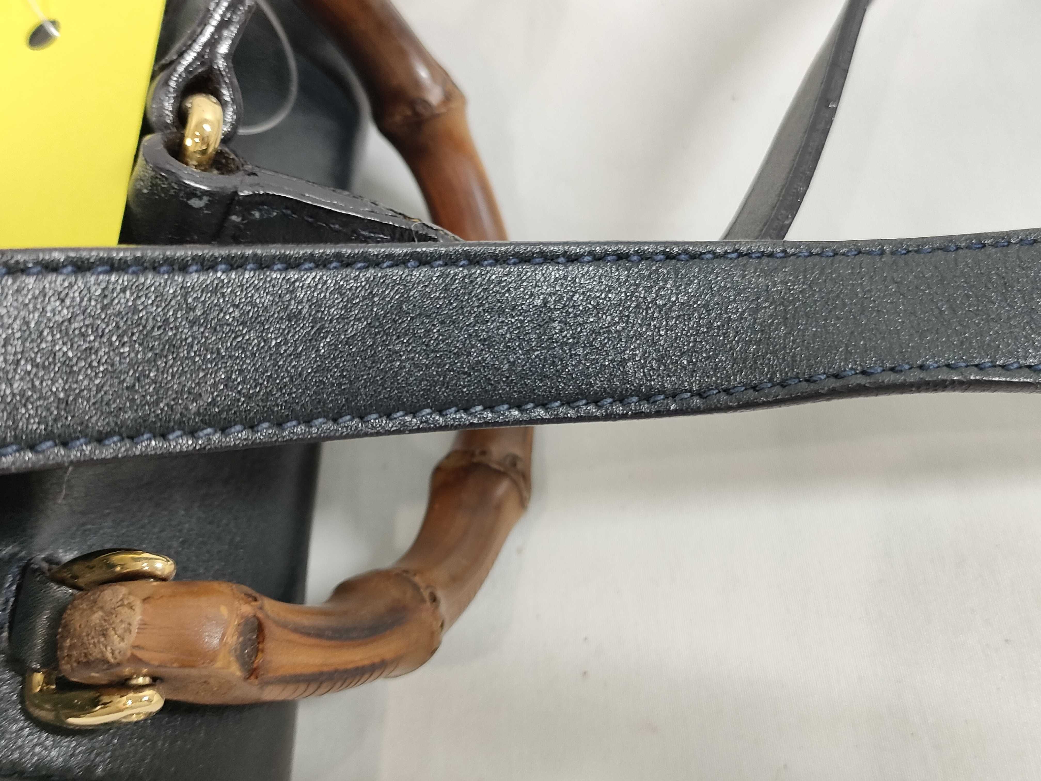 Gucci Vintage Black Leather Mini Backpack with Bamboo Handle