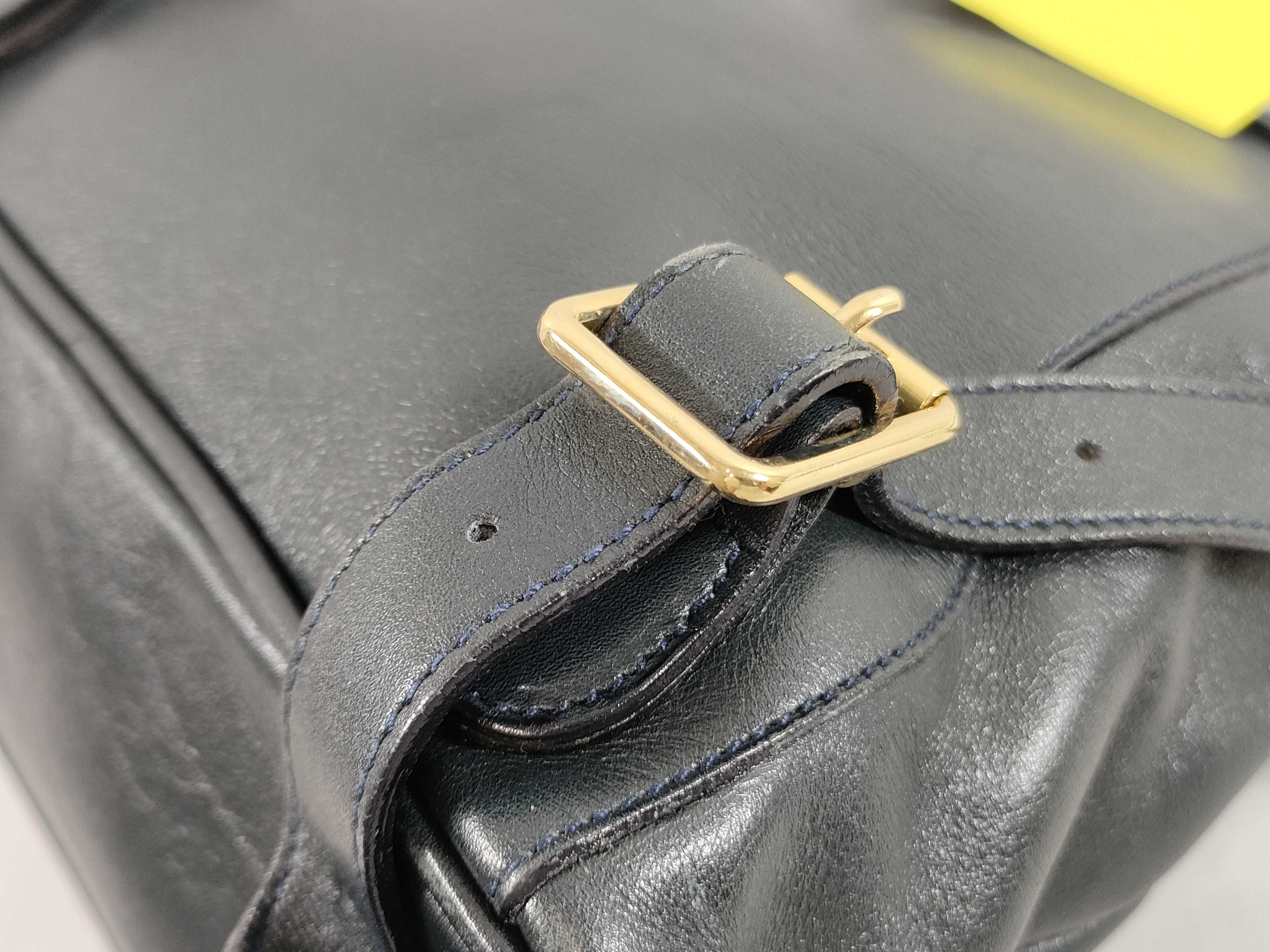 Gucci Vintage Black Leather Mini Backpack with Bamboo Handle