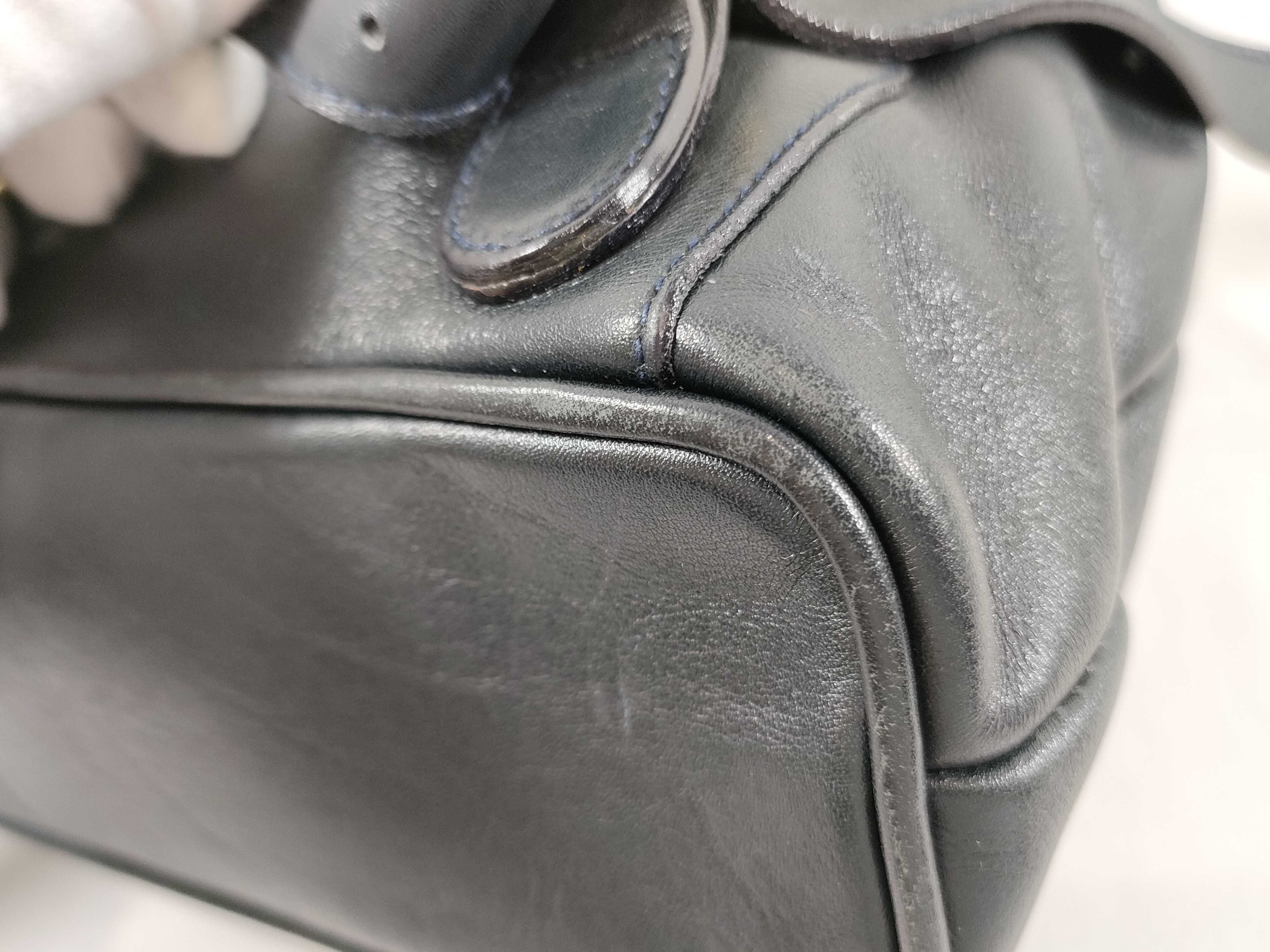 Gucci Vintage Black Leather Mini Backpack with Bamboo Handle