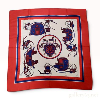 Hermes Ex-Libris Silk Gavroche Scarf or Pocket Square. Hermes silk Gavroche scarf in the classic 