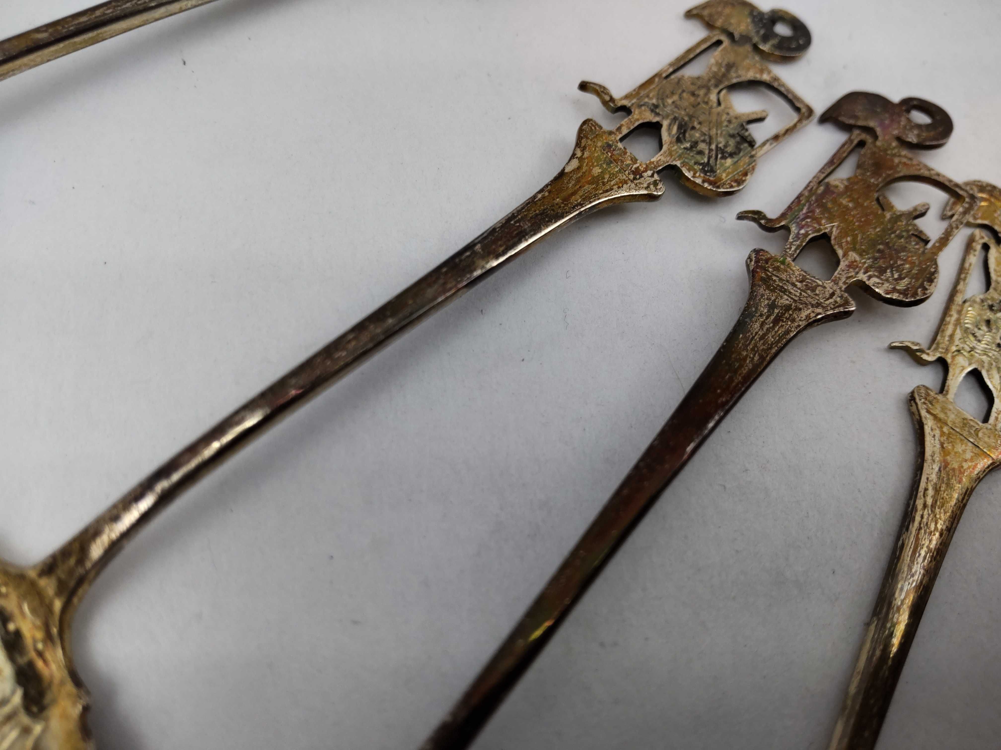 Set of Six Indonesian Jogya.800 Silver Wayang Decorative Spoons