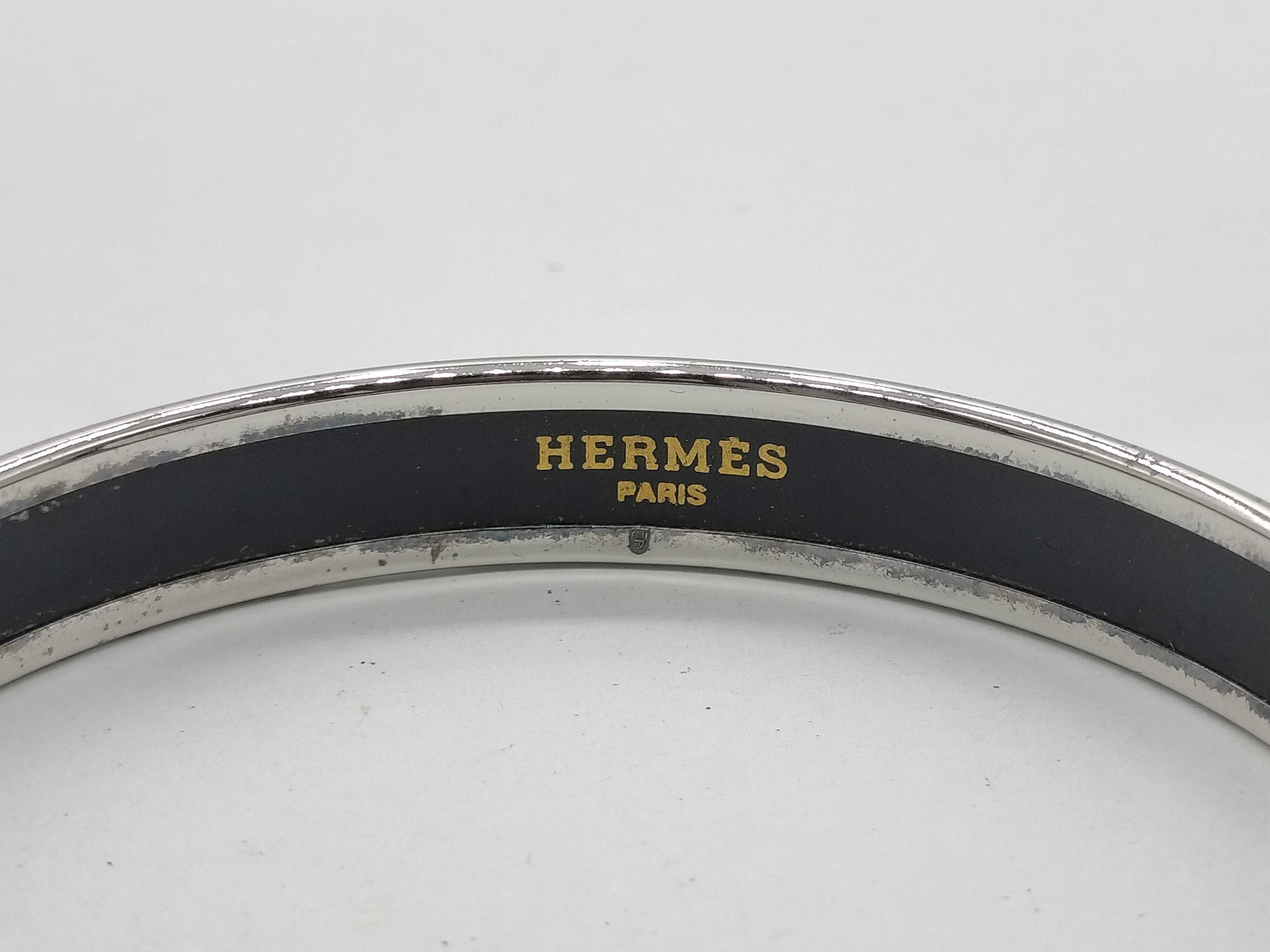 Hermes Astrologie Libra Narrow Enamel Bangle Bracelet with Box