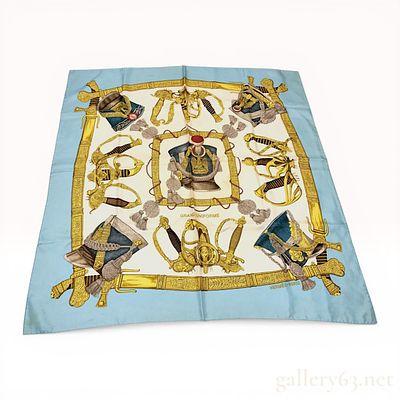 Hermes Grand Uniforme Silk Scarf by Joachim Metz. Hermes silk scarf in the Grand Uniforme 