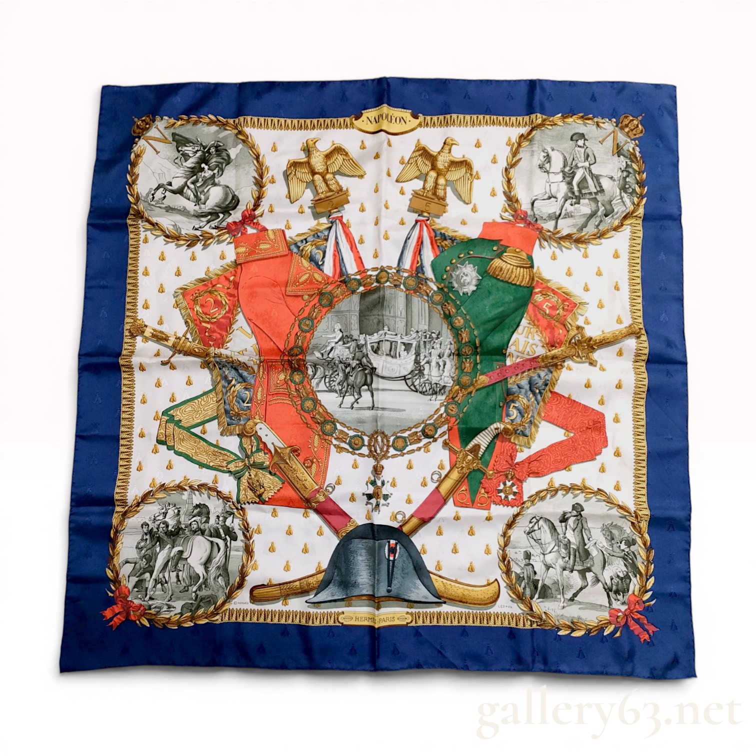 Hermes Napoleon Silk Jacquard Scarf by Philippe Ledoux