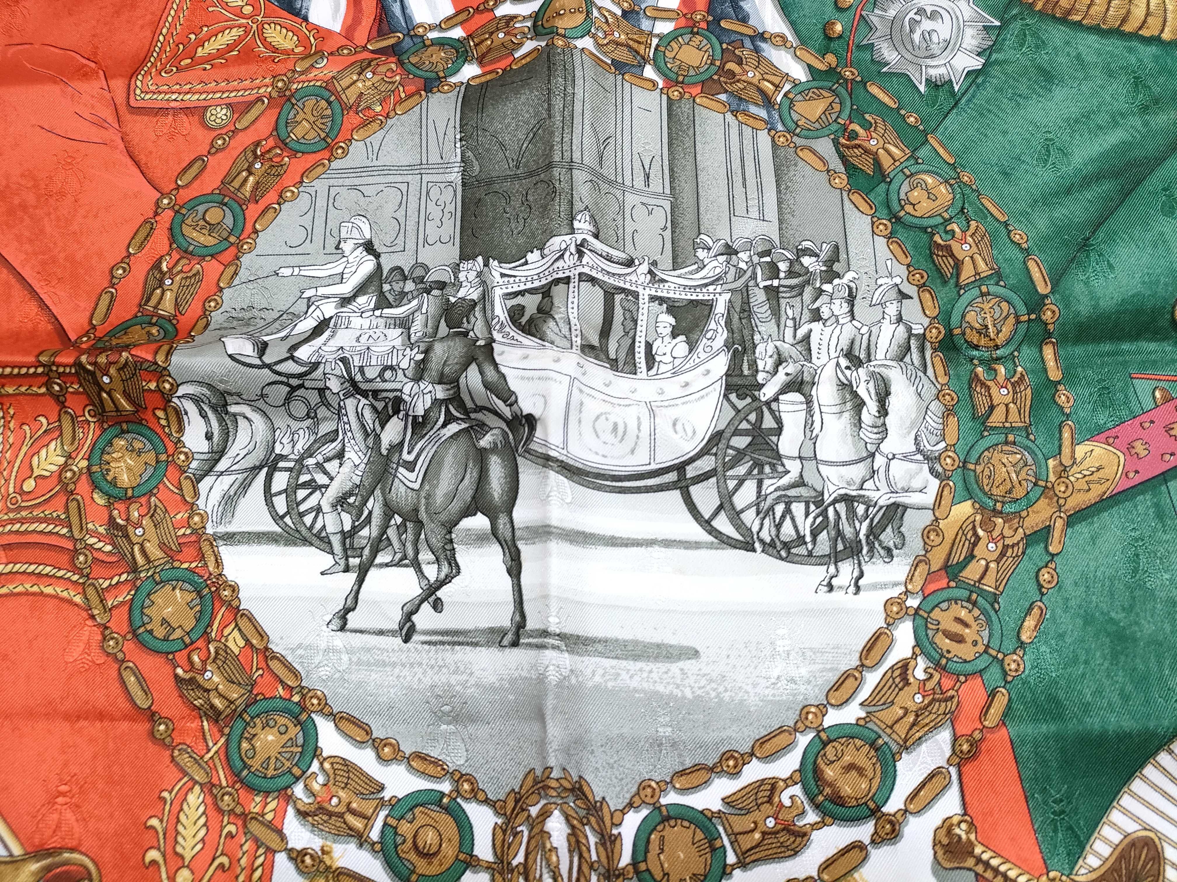 Hermes Napoleon Silk Jacquard Scarf by Philippe Ledoux