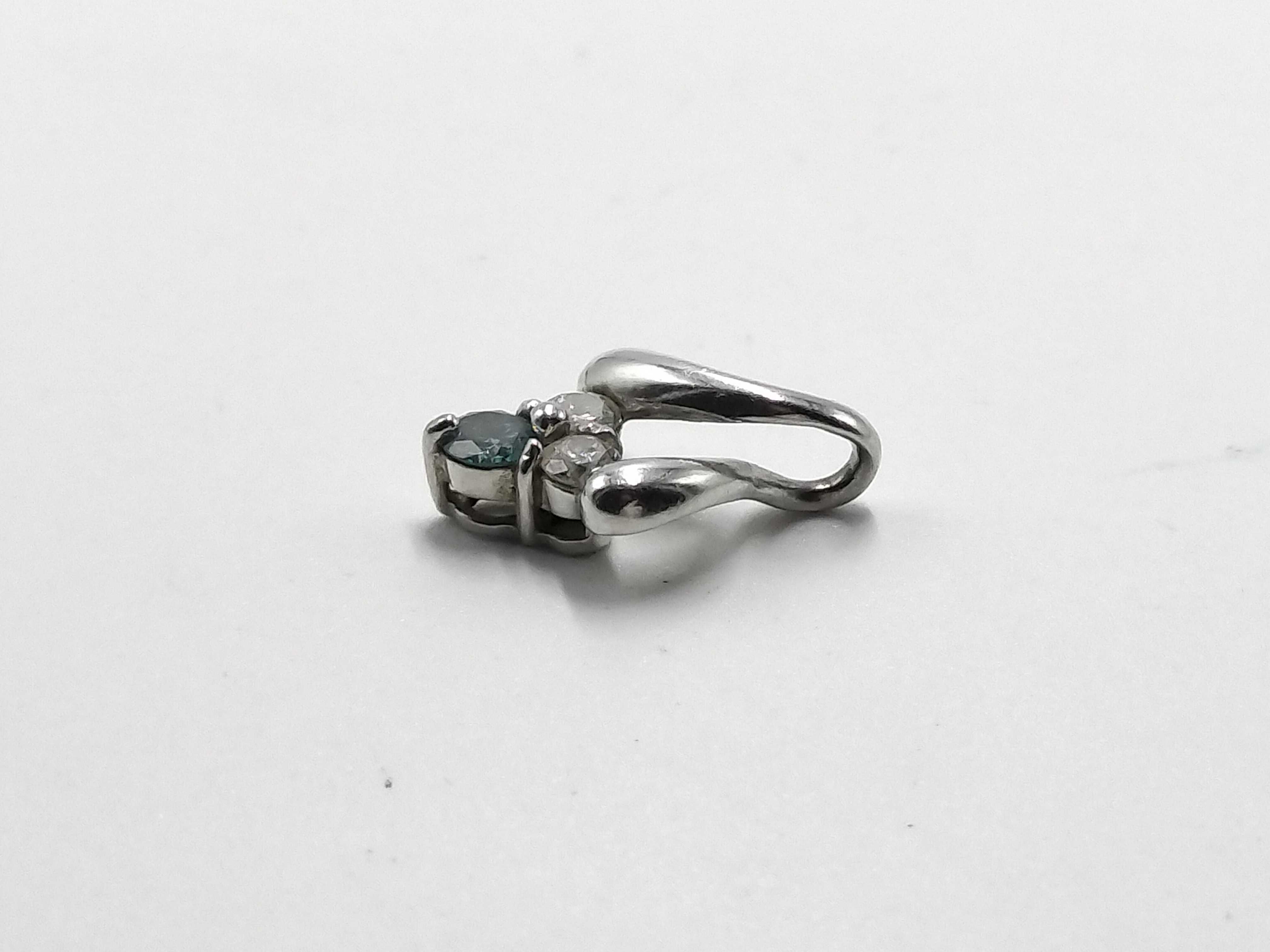 Platinum Blue Diamond and Colorless Diamond Bypass Pendant