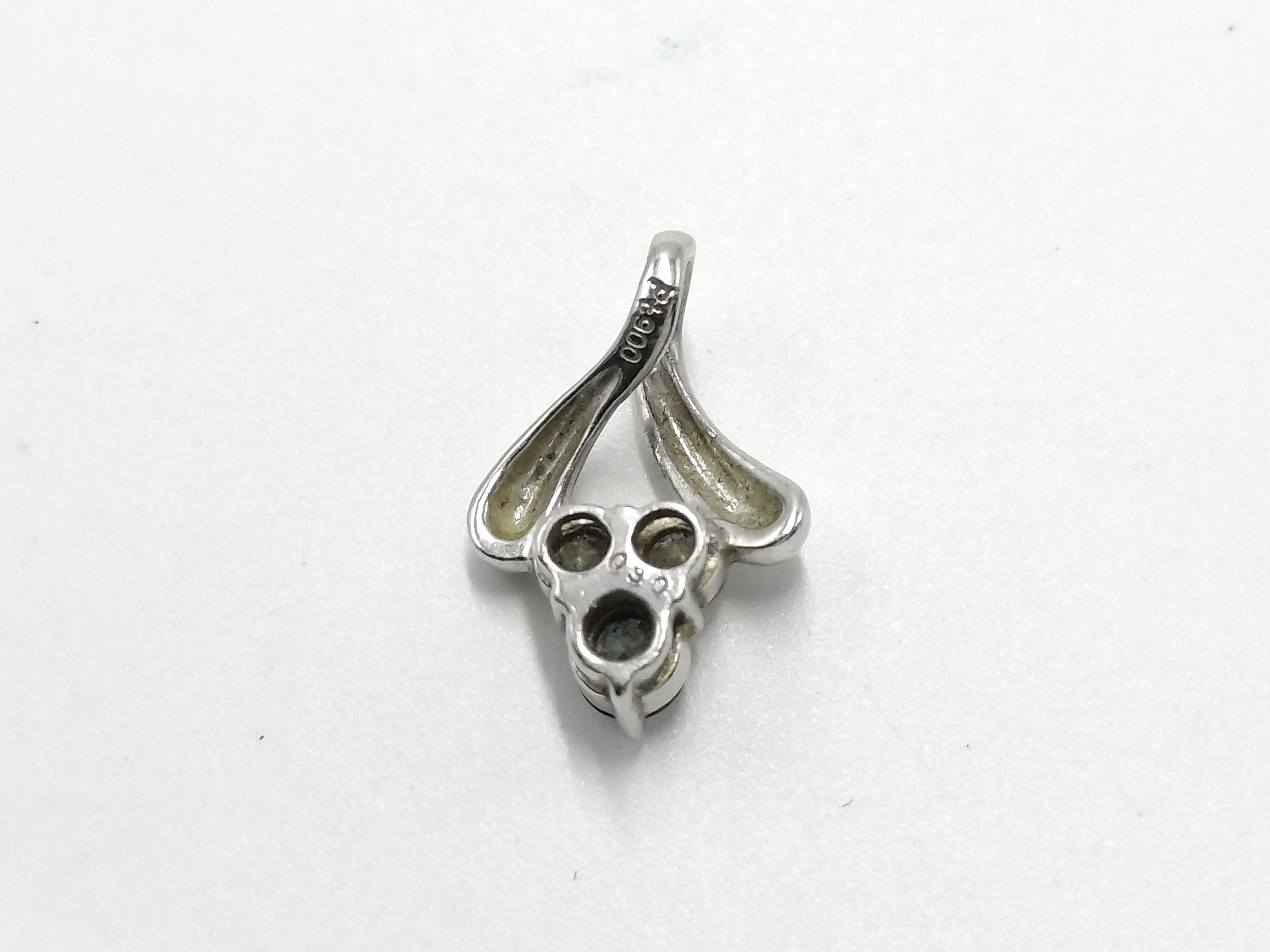 Platinum Blue Diamond and Colorless Diamond Bypass Pendant