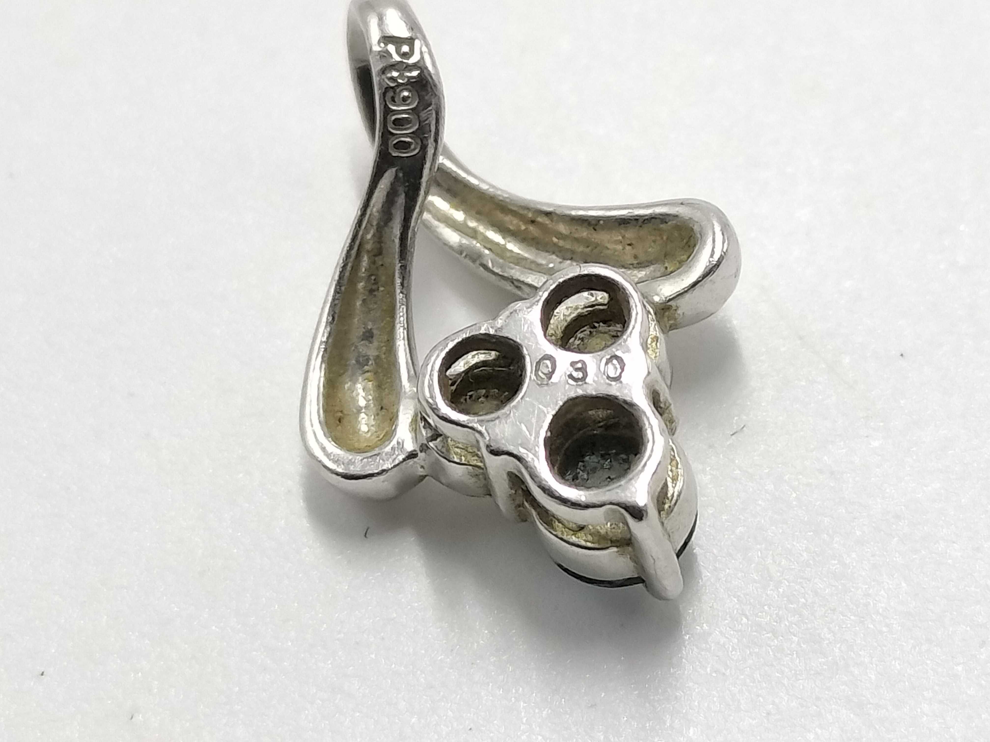 Platinum Blue Diamond and Colorless Diamond Bypass Pendant