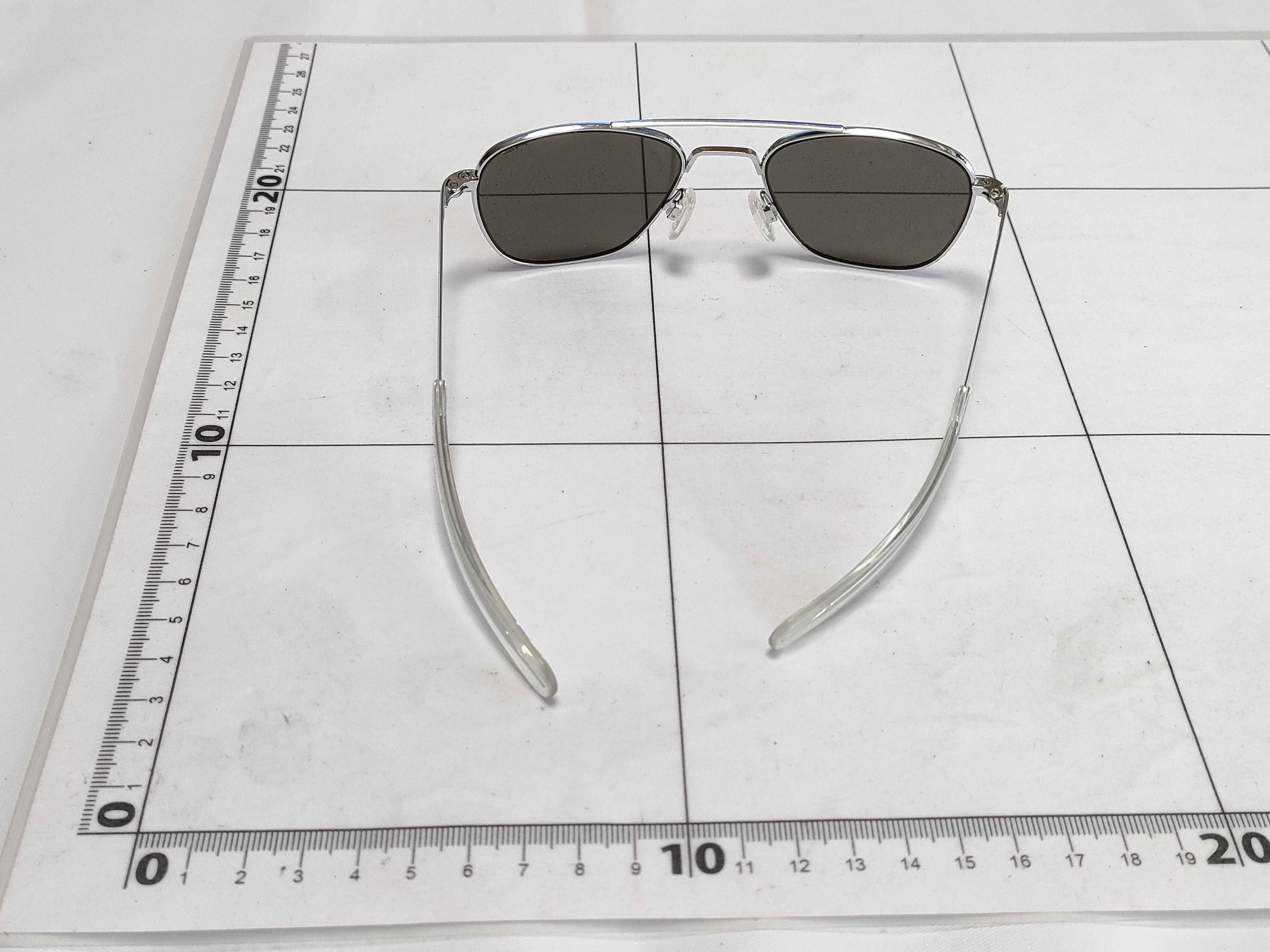 Randolph Engineering Matte Chrome Aviator Sunglasses with Case and Maintenance Kit