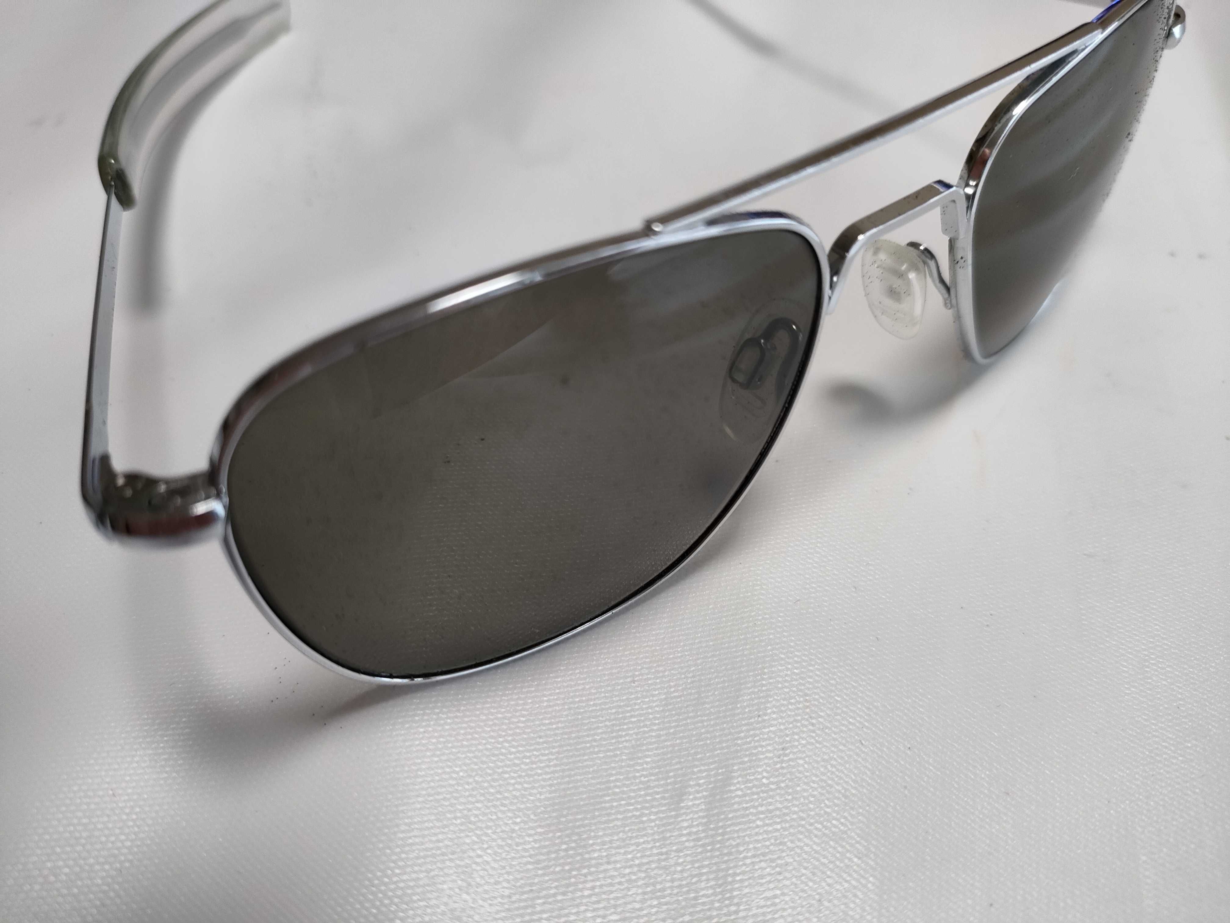 Randolph Engineering Matte Chrome Aviator Sunglasses with Case and Maintenance Kit