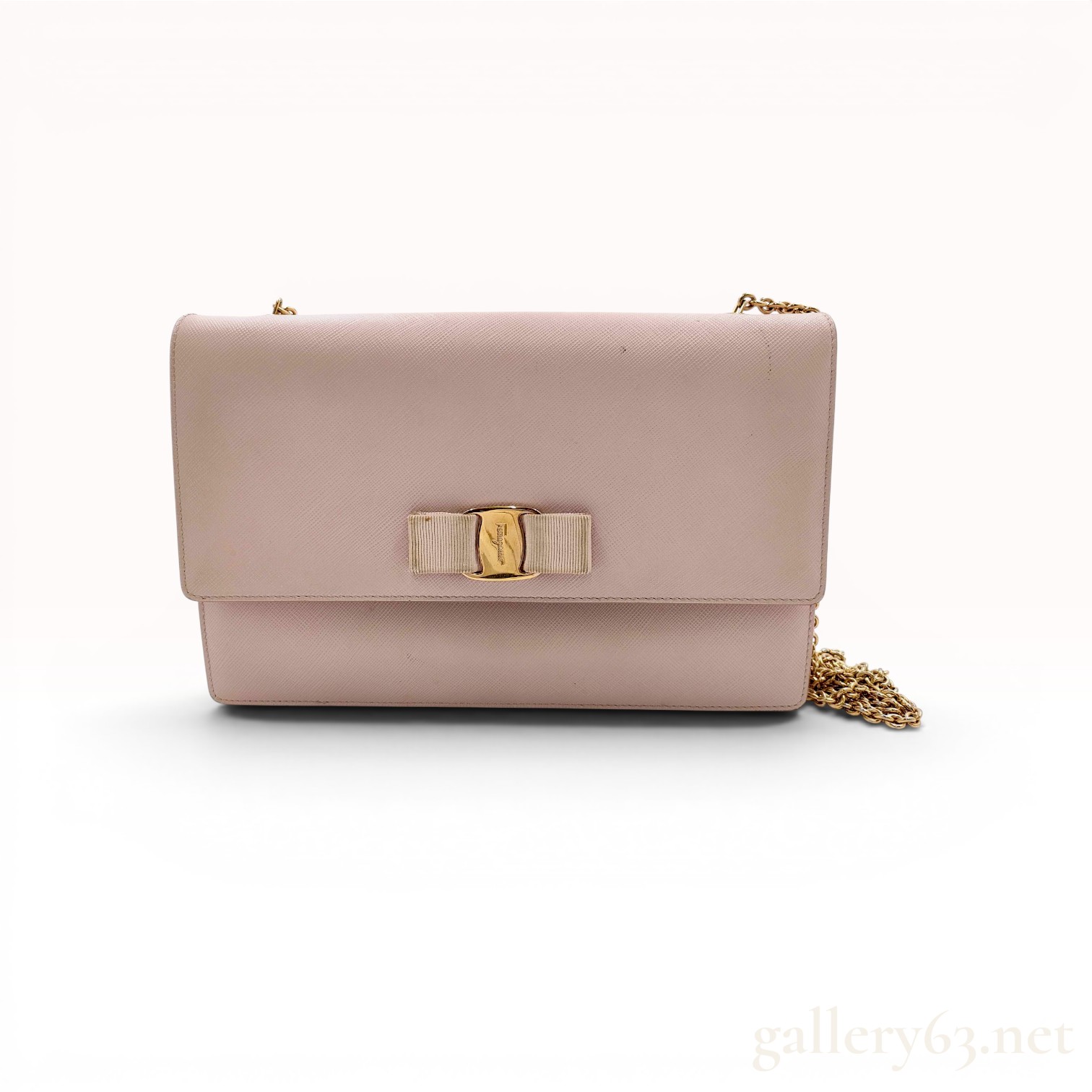 Salvatore Ferragamo Ginny Vara Bow Saffiano Leather Shoulder Bag