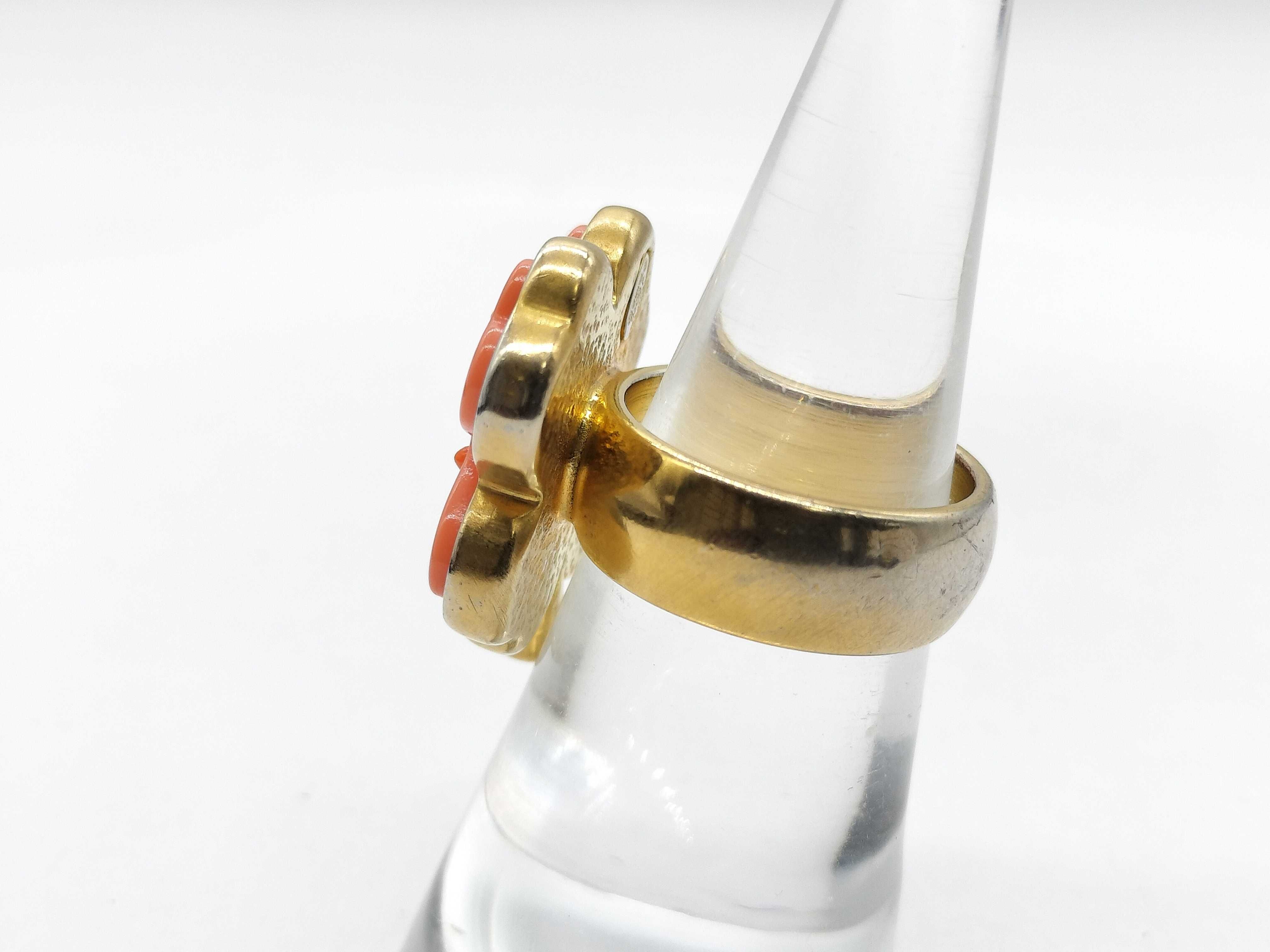 Chanel 2003 Spring 03P 24K Gold Plated Clover Ring Size 7
