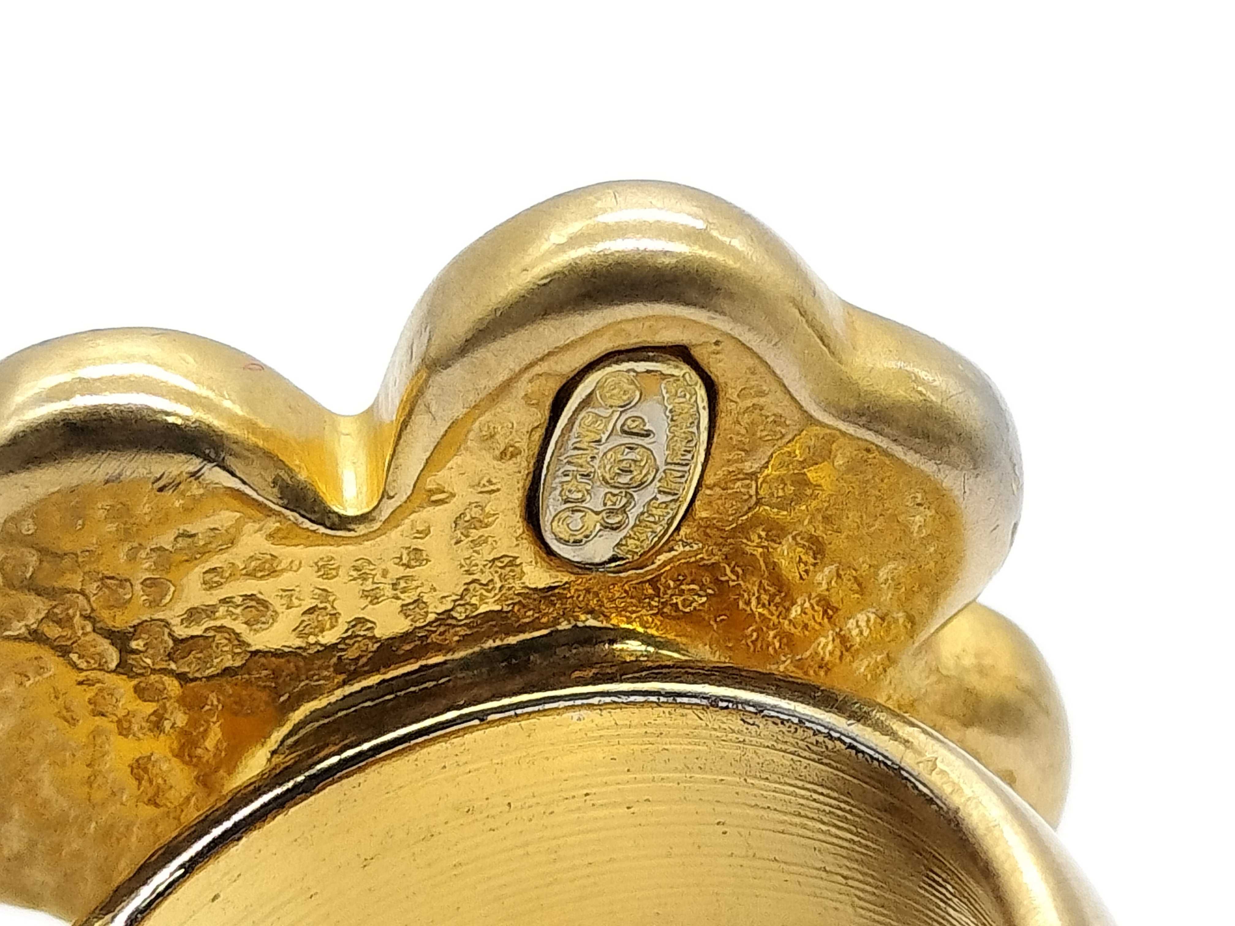 Chanel 2003 Spring 03P 24K Gold Plated Clover Ring Size 7