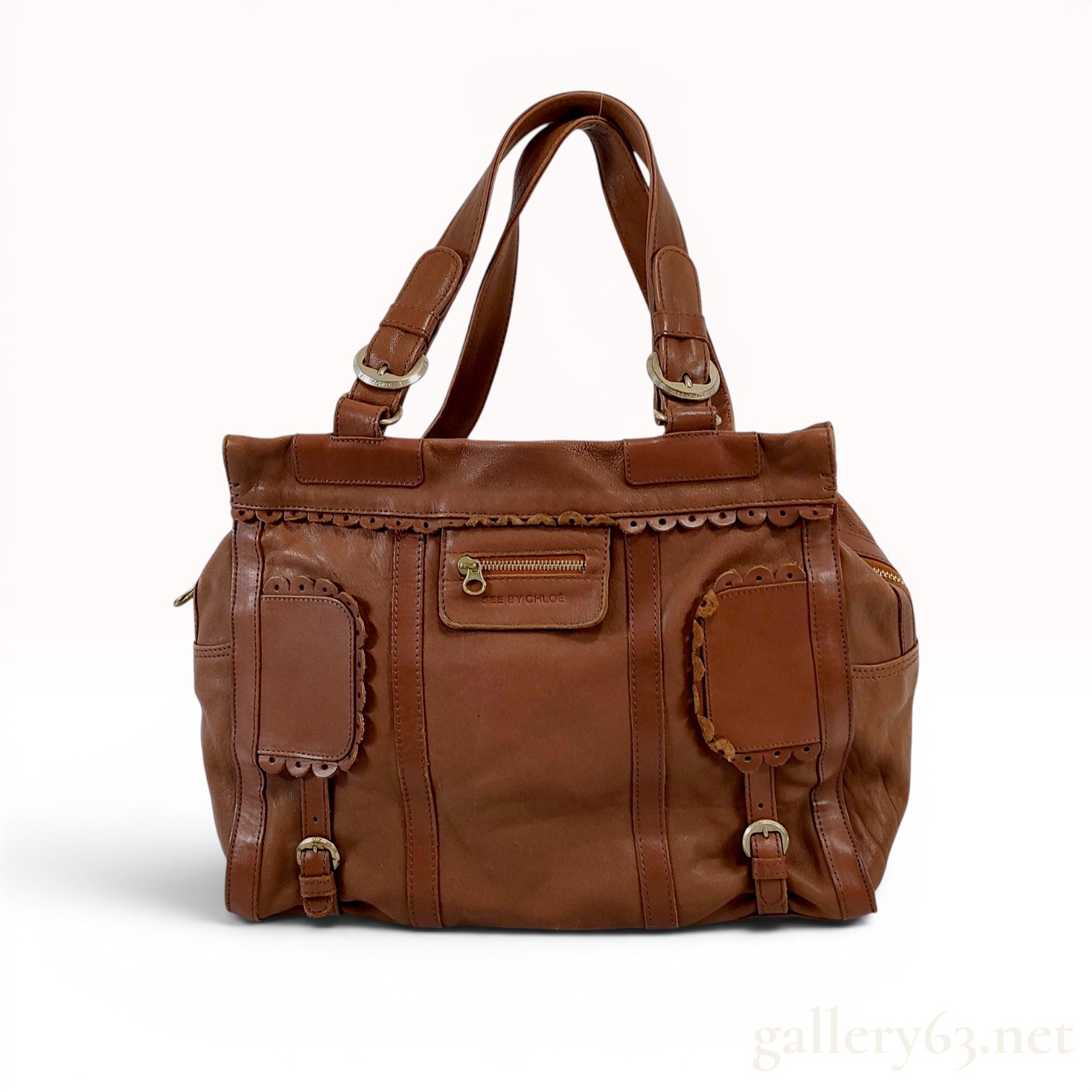 See by Chloe Grained Leather Large Satchel Bag