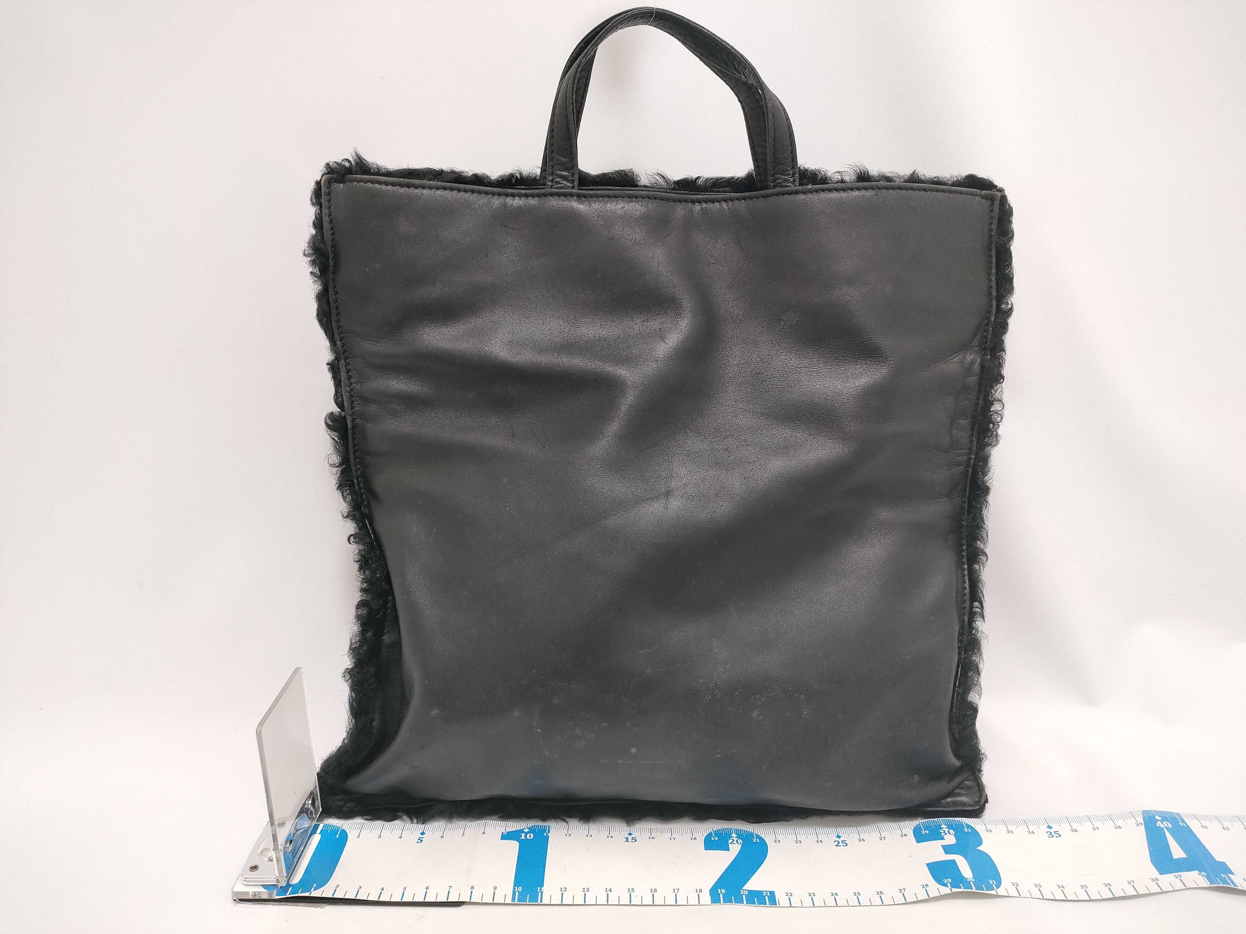 Loewe Madrid Reversible Black Shearling and Leather Tote Bag