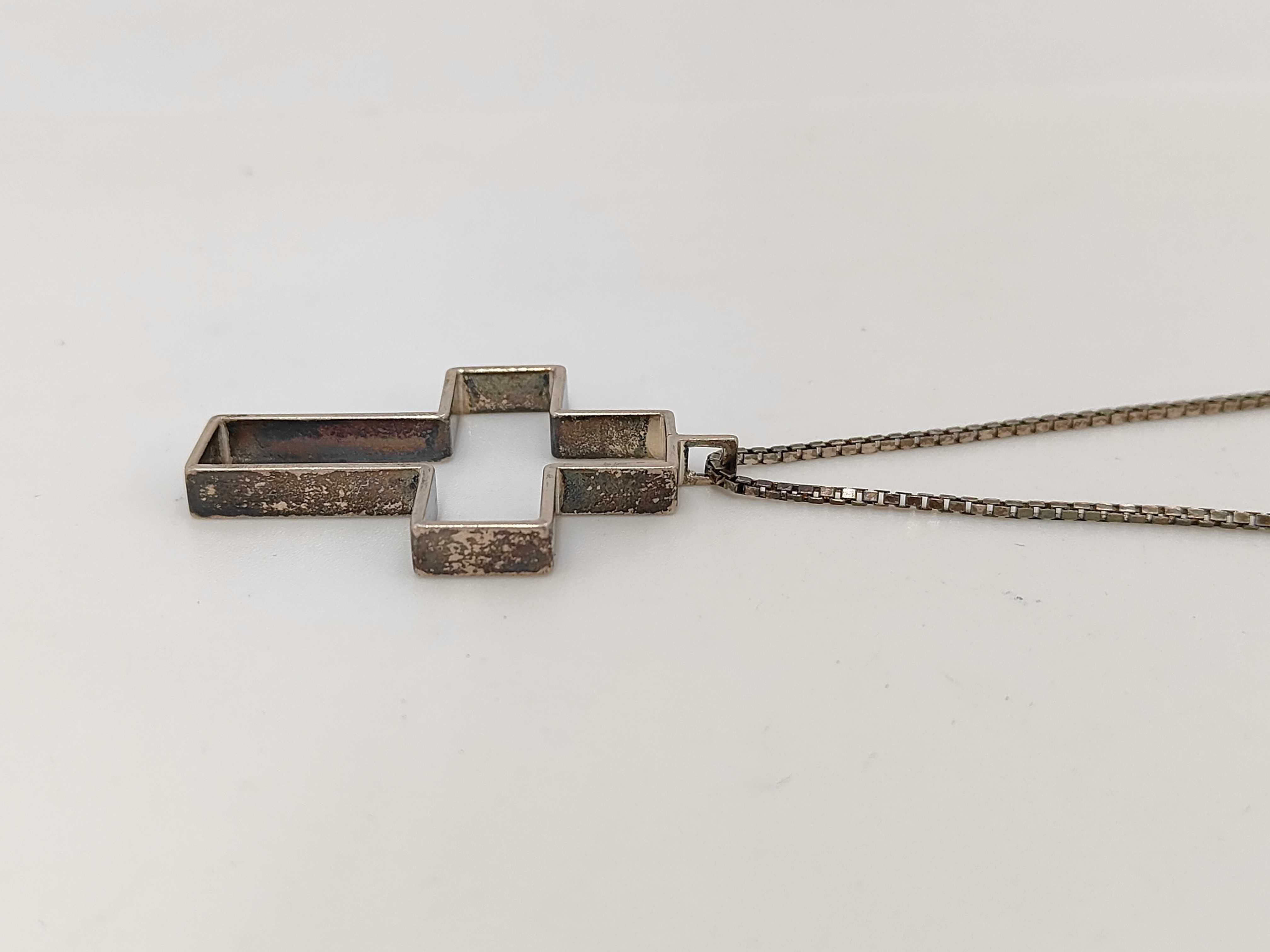 Gucci Sterling Silver Large Hollow Cross Pendant Necklace